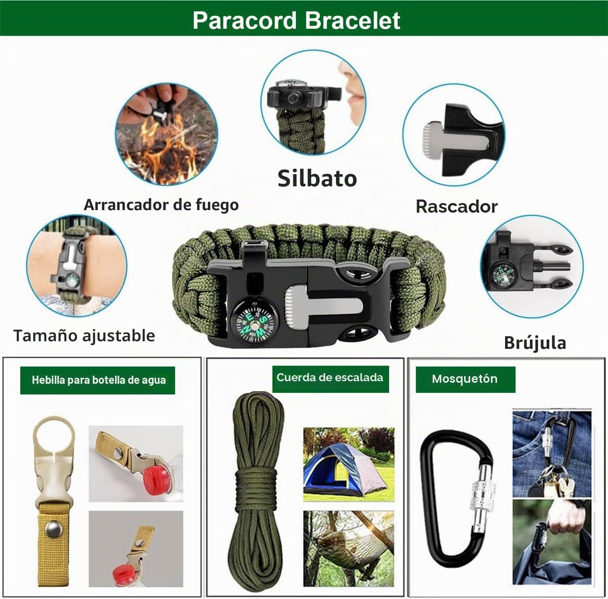scosao Kit de Supervivencia Profesional Botiquín de Primeros Auxilios,Multifuncional de Emergencia Kit Supervivencia Militar Completo para Viajar Caminar Acampar al Aire,Cumpleaños Acampar,Multicolor