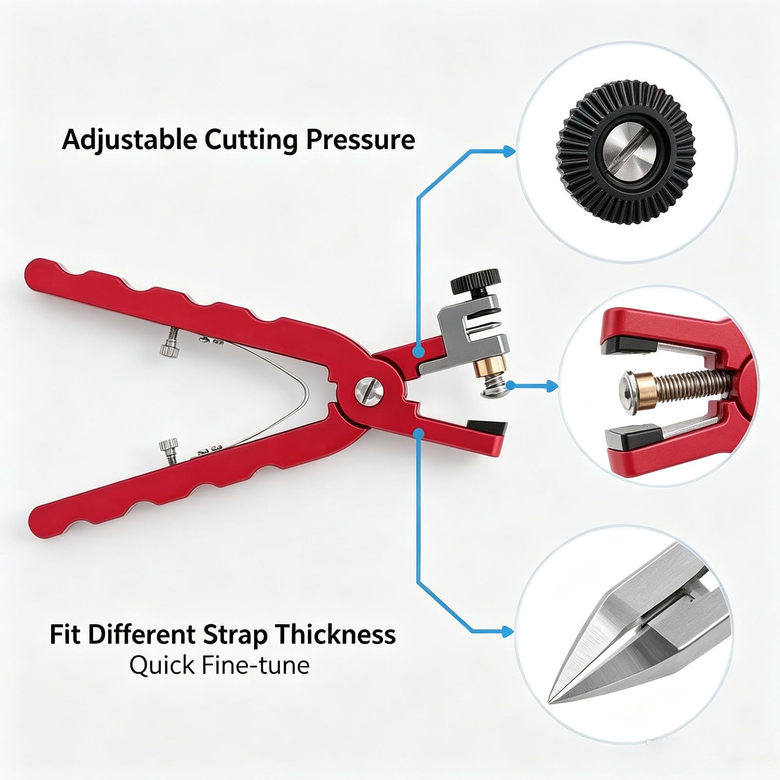 Alicates de corte de correa de reloj, herramienta de corte de correa de reloj ajustable, alicates de extracción de eslabones de reloj de aleación de aluminio para correas de reloj de silicona
