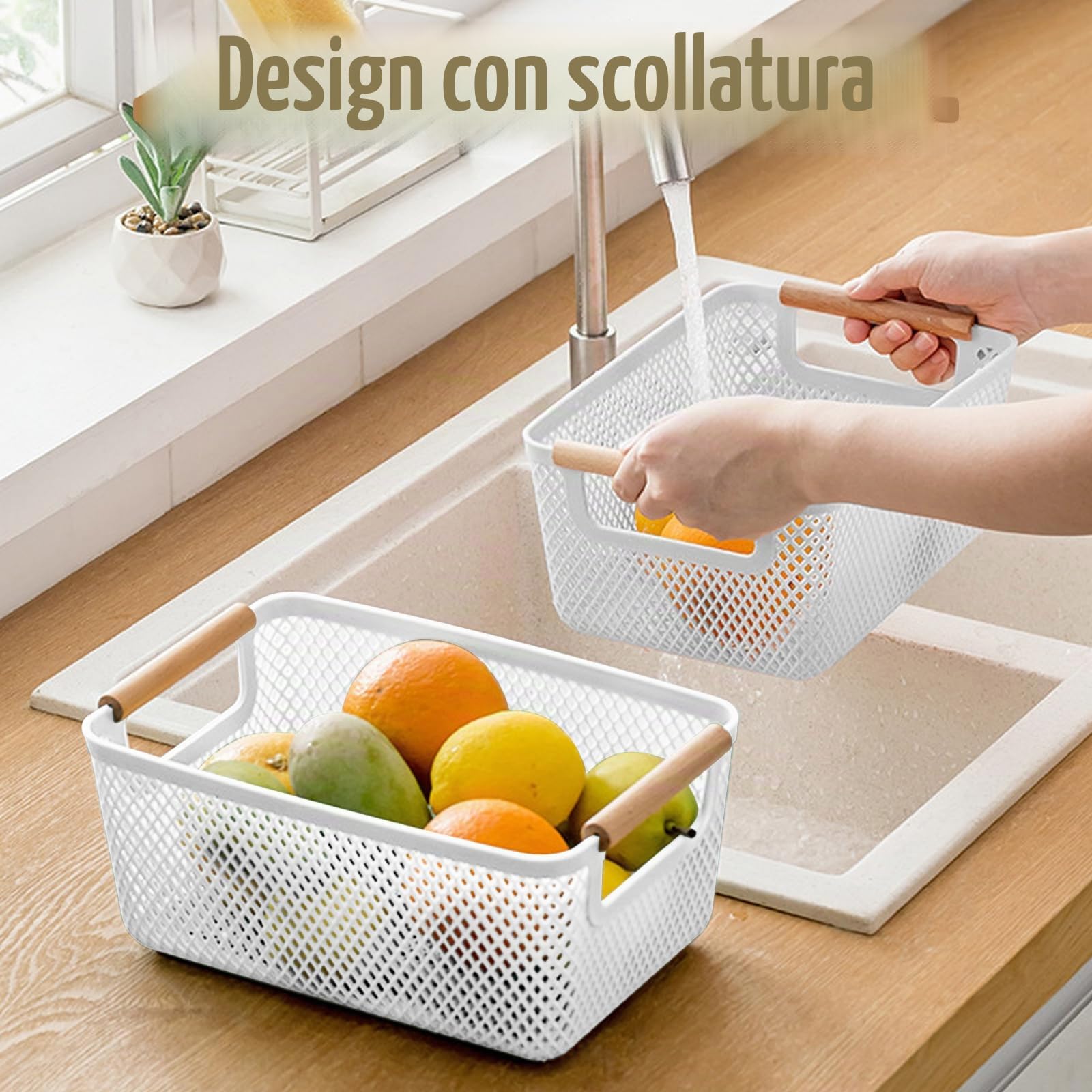 6 contenitori bianchi, senza coperchio