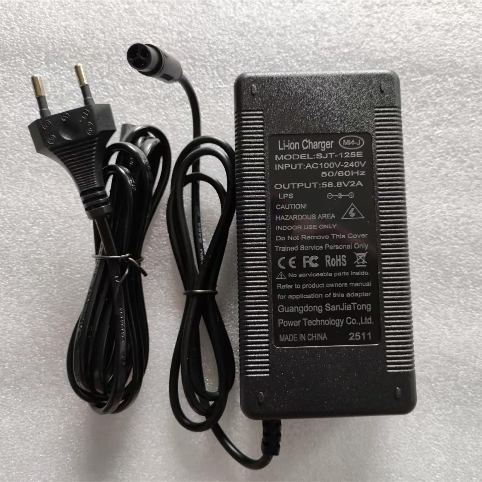 58,8 V 2 A Chargeur pour Kukirin G2 Master/G3 Pro Trottinette électrique, Chargeur Rapide pour Lithium-ION, Adaptateur Secteur Universel, Accessoire de Remplacement