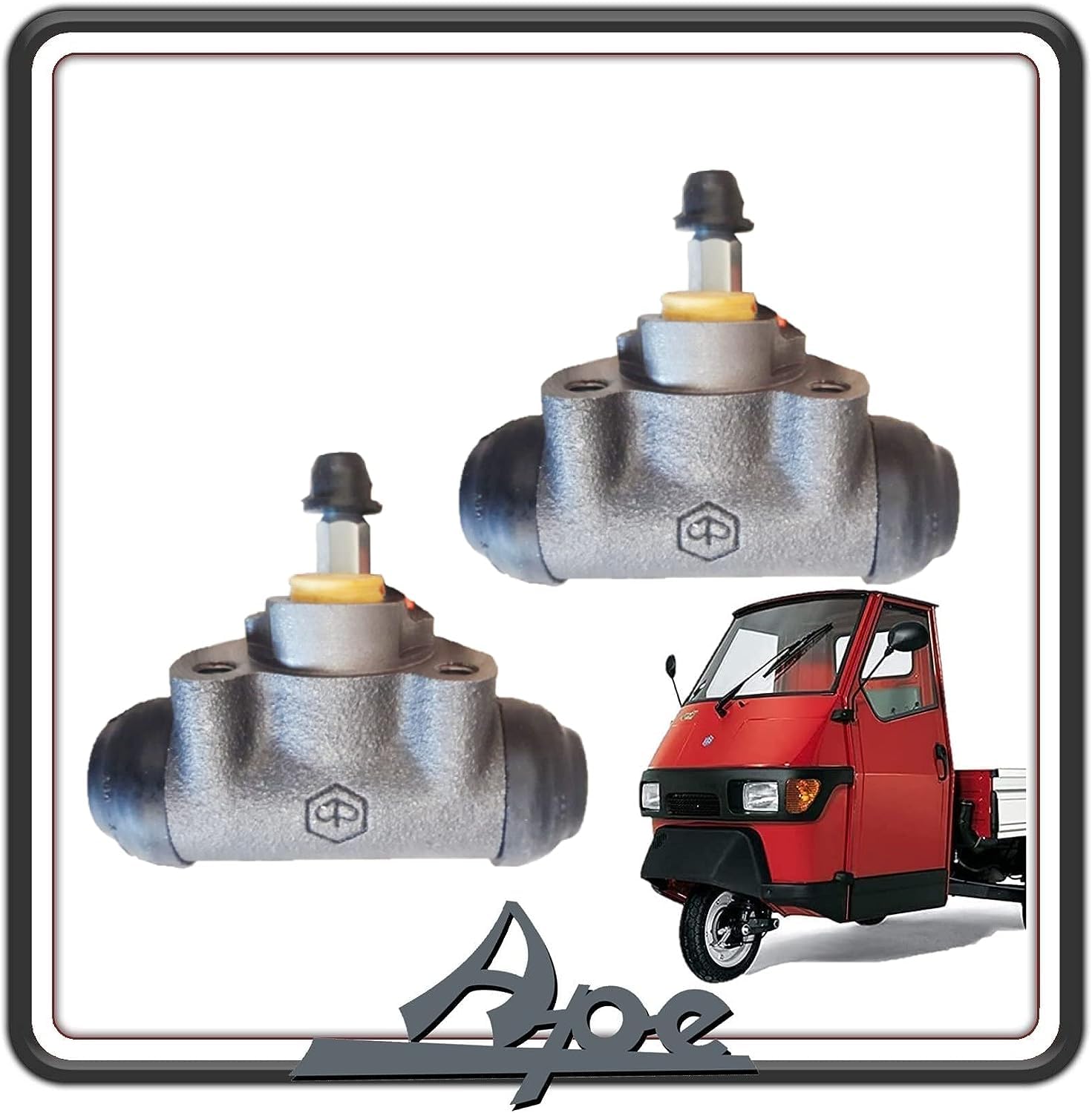 KIT DUE CILINDRETTO CILINDRETTI FRENO FRENI POSTERIORE POSTERIORI PER PIAGGIO APE 50 TUTTI I MODELLI ORIGINALE.