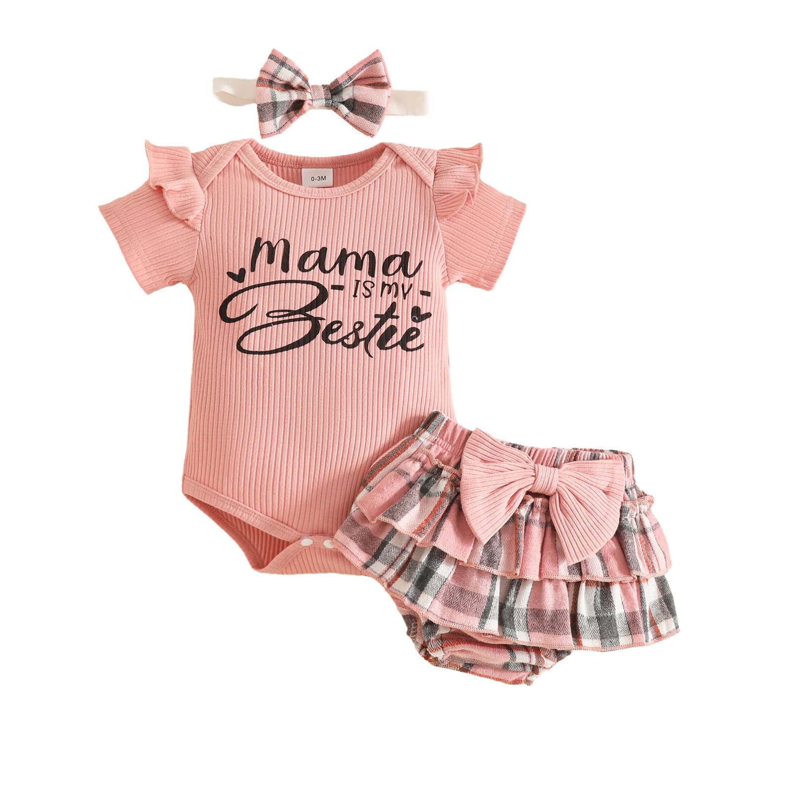 Conjunto Vestido para Niñas Recién Nacidas Top de Punto con Volantes de Sin Mangas + Bowknot Faldas + Diadema 3Pcs Elegante Ropa Trajes — view 11
