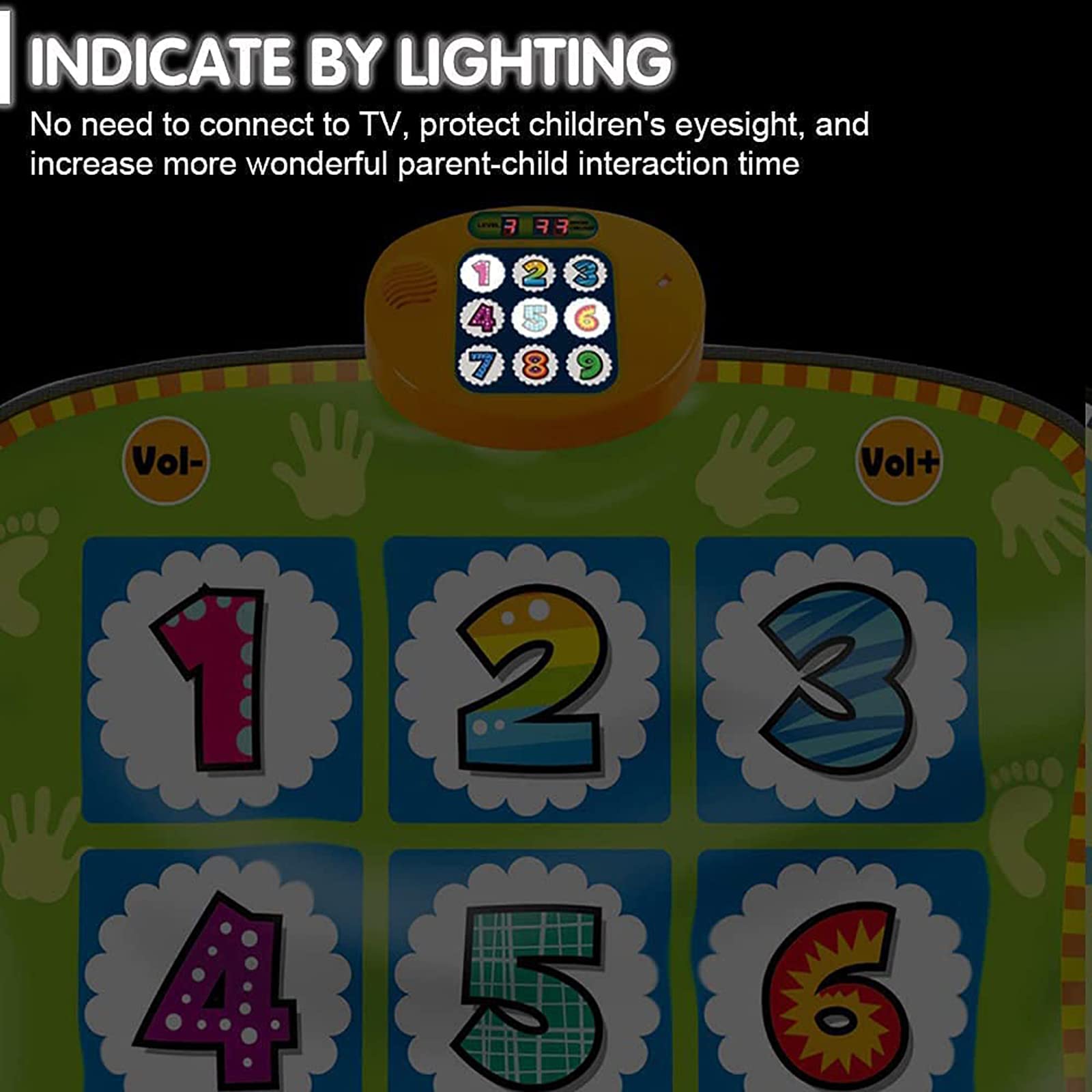 Tappetino da ballo, pad da ballo con musica elettronica con volume regolabile, giochi di ballo con schermo del punteggio a LED, giocattoli educativi precoci, regali di compleanno di Natale per 3-11 an