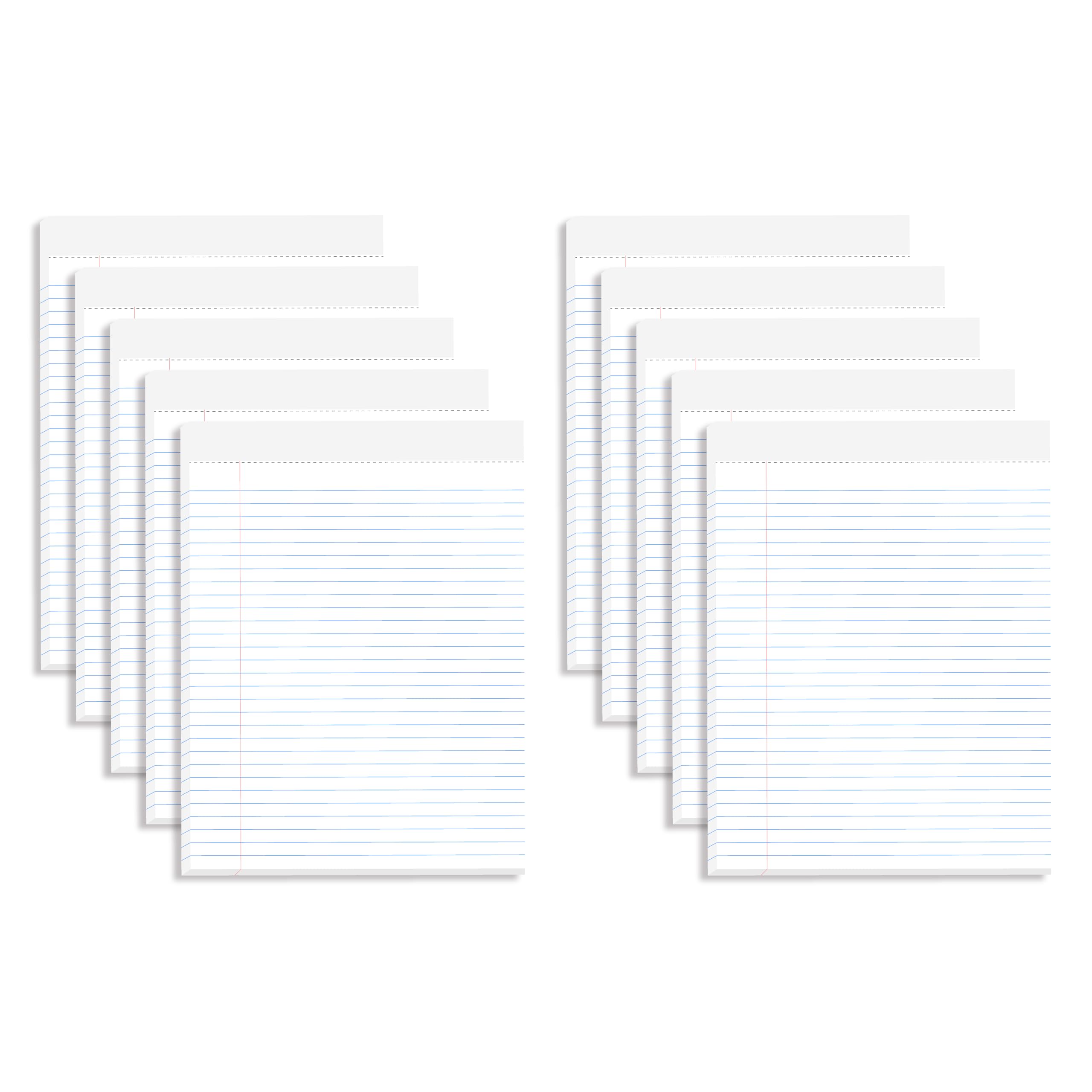 10 Pack Note Pads 5 5 x 8 5 Small Legal Pads Wide Ruled Lined Writing Note Pads