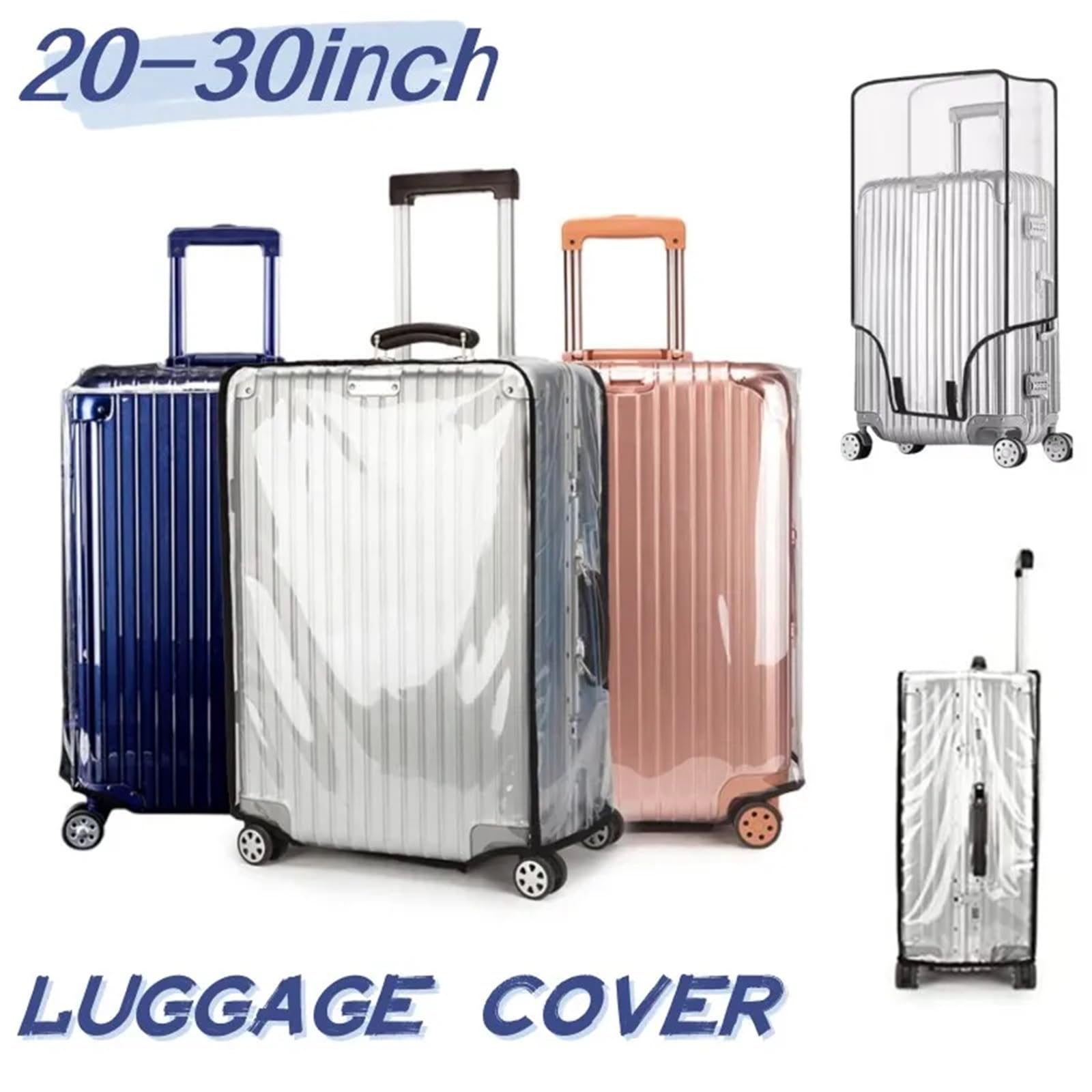 2 pezzi di copertura for bagagli in PVC trasparente protettiva for carrello impermeabile addensare antipolvere Per Valigie(26 inch)