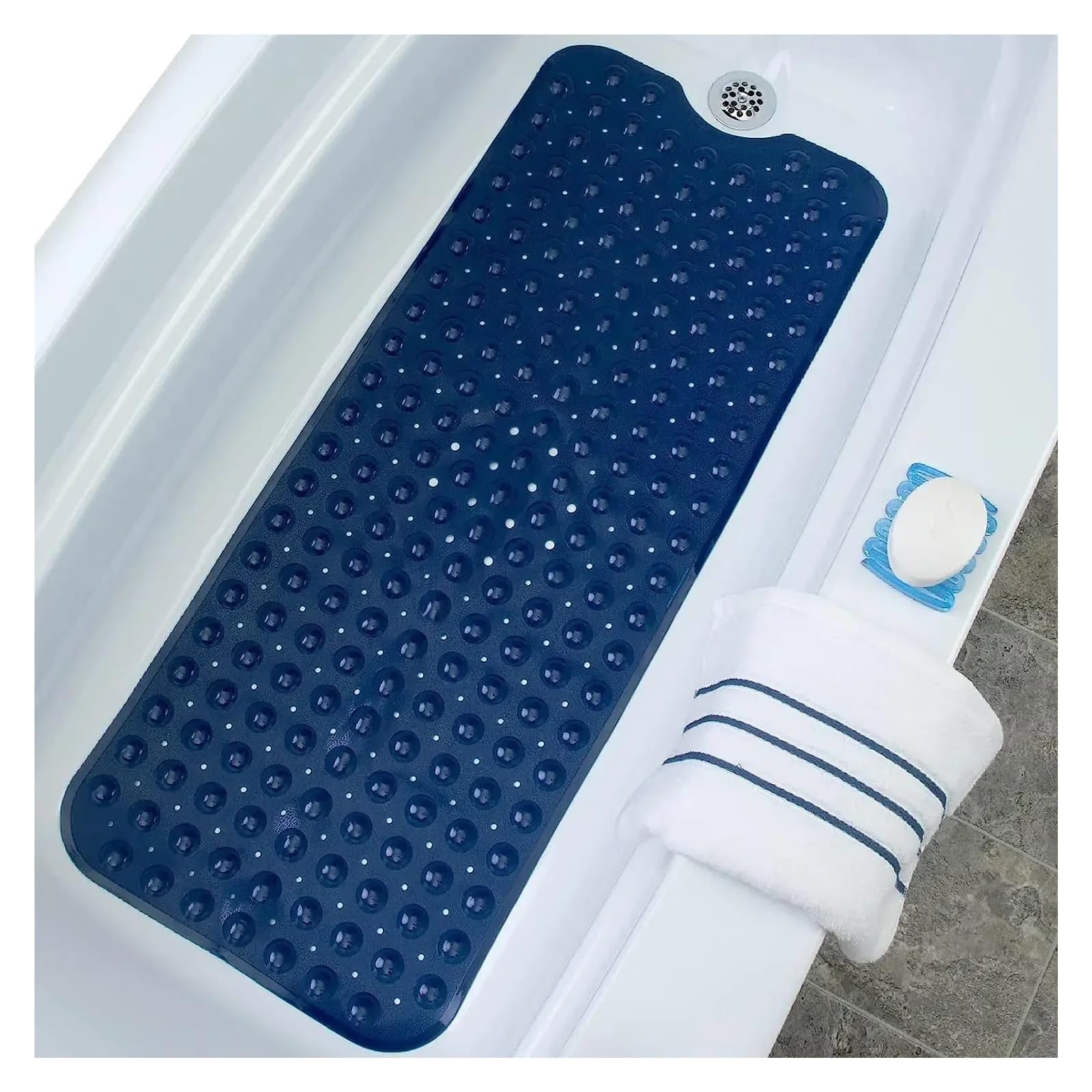 Alfombrillas de baño, Alfombra De Ducha Lavable con Drenaje, Color Gris, Perfecta for Bañeras Y Seguridad En El Baño