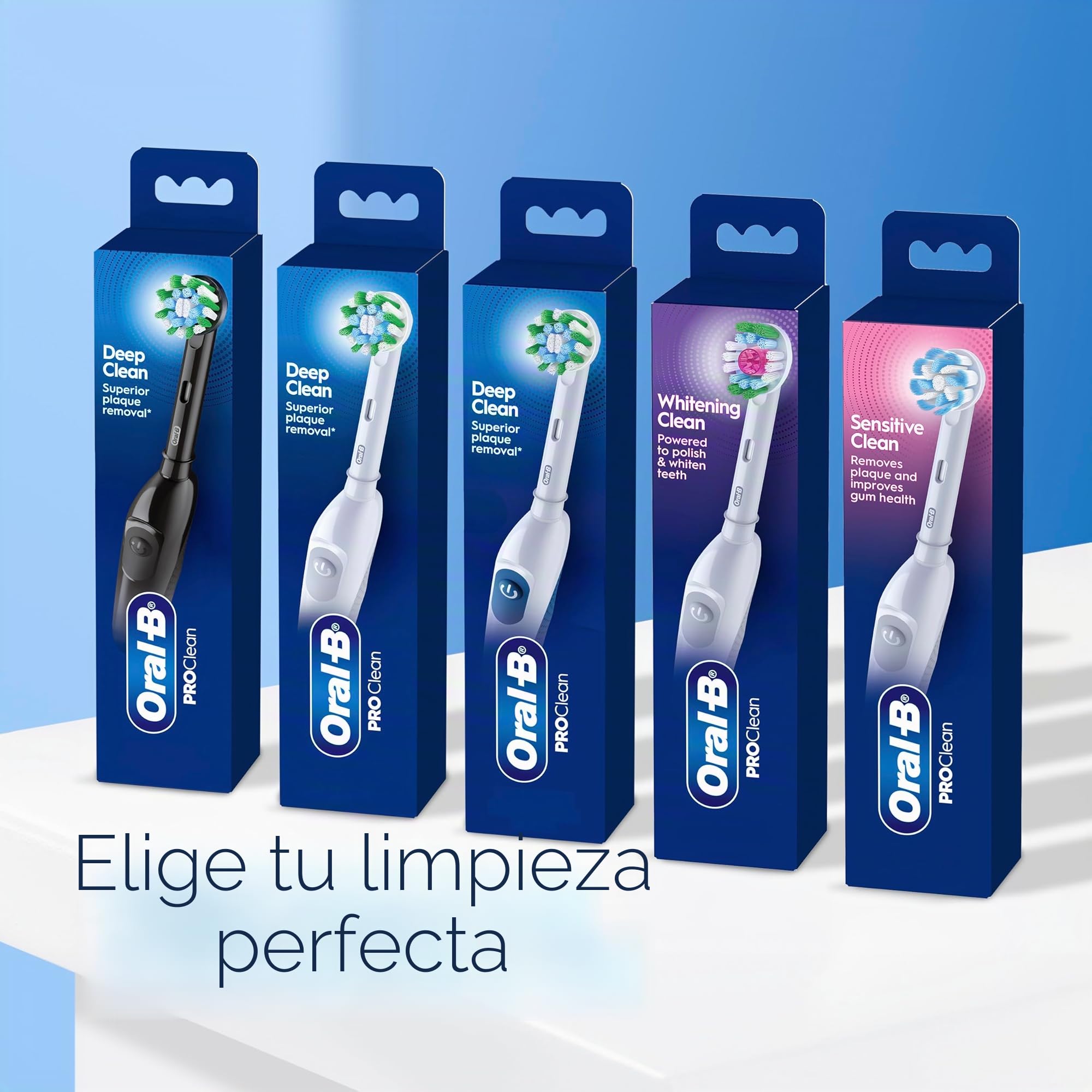 Oral-B Pro 100 3D White, Cepillo de dientes con batería, Blanco