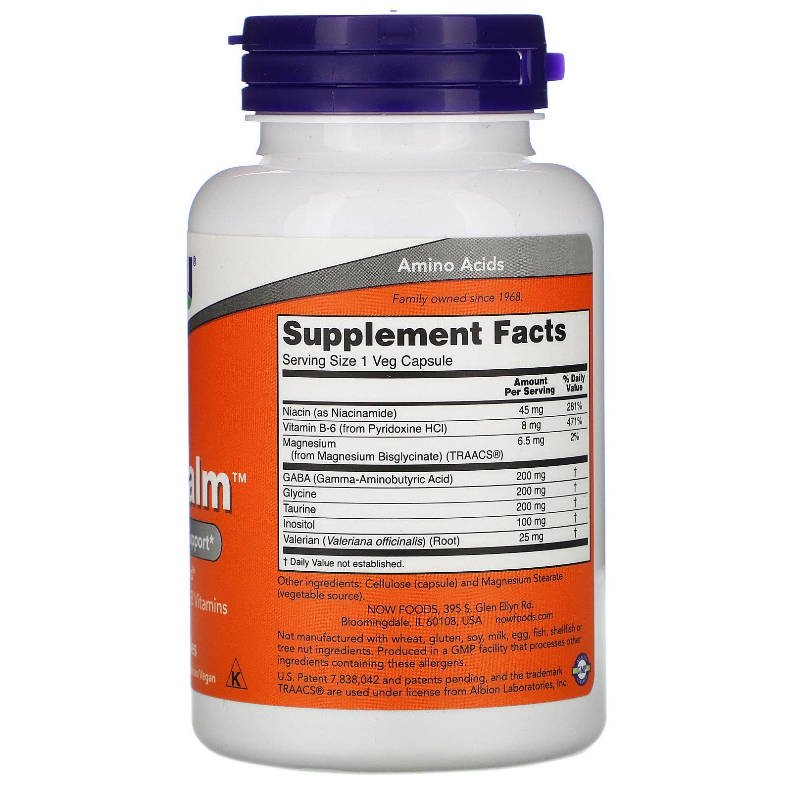 NOW Foods True Calm Amino Relaxer, 90 Caps (Pack of 3)