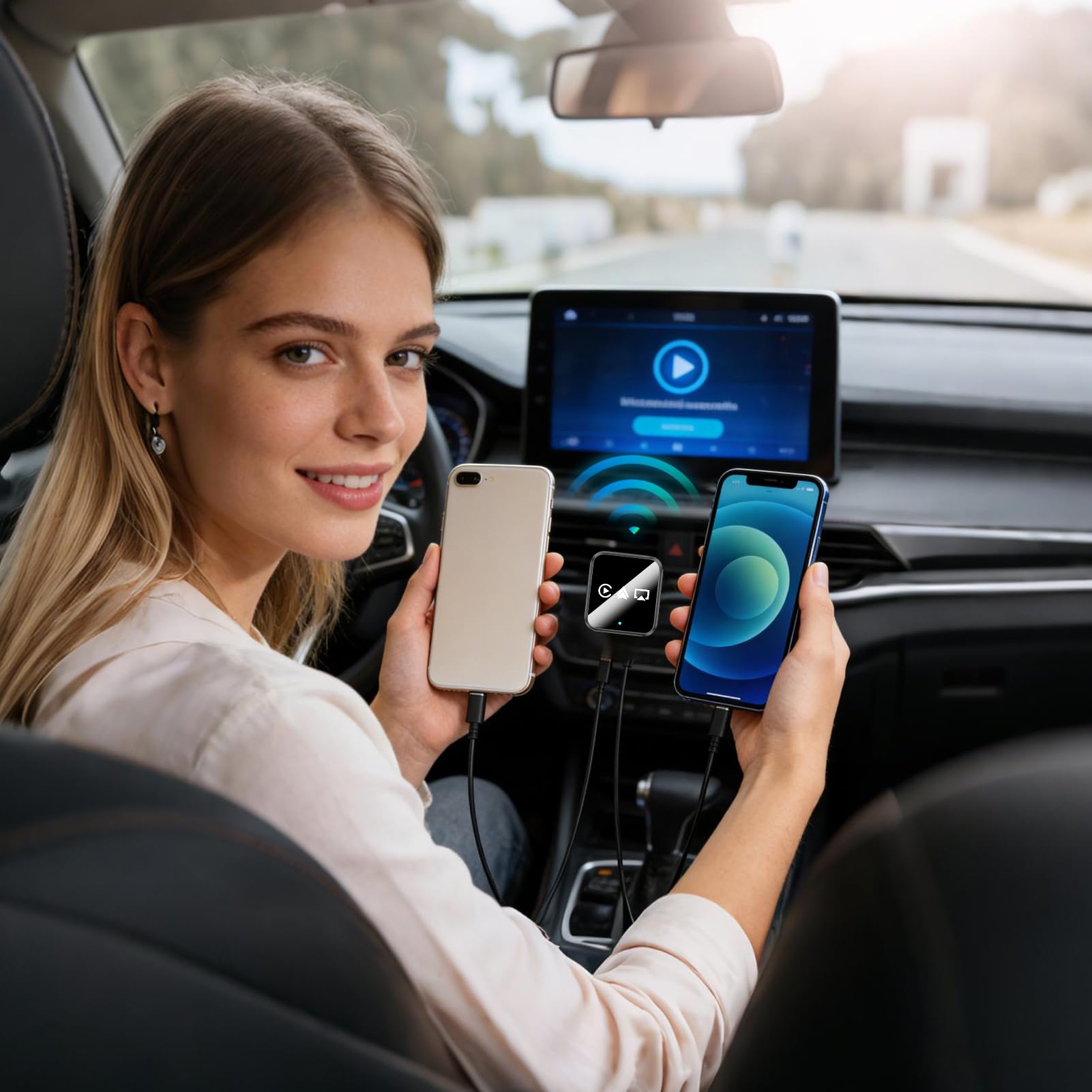 Kabelloser -Adapter fürs Auto Fahrzeug Audiozubehör | Kabelloser Musikempfänger fürs Fahrzeug für Pkw Lkw Wohnmobile SUVs Limousinen Fernreisen Urlaub Stadtfahrten