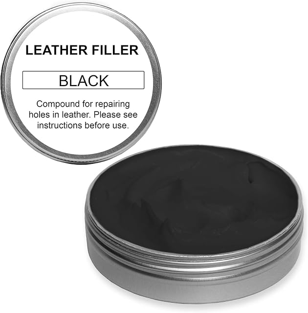 Scratch Doctor Leather Filler Repair Compound Fill Holes Cracks Scratches Scuffs on Leather Furniture Car Seats Shoes and Bags (Black, 10ml)