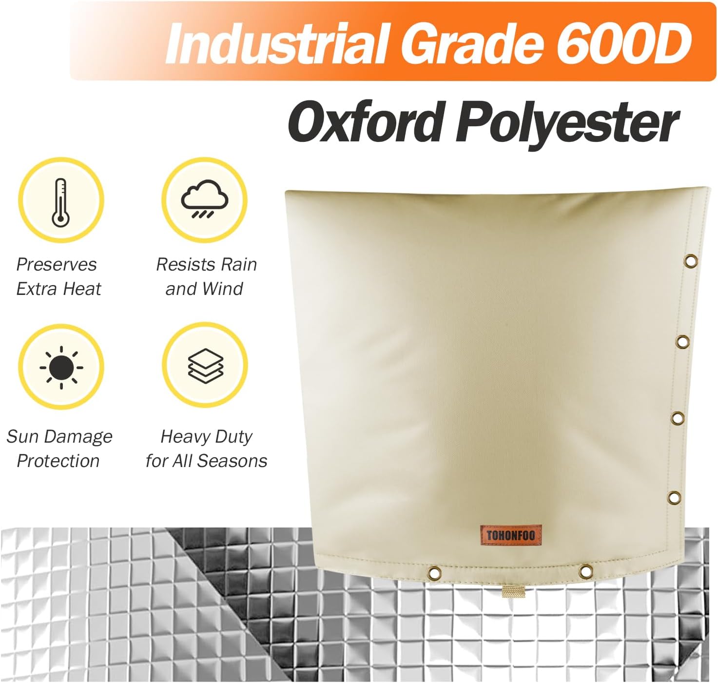 TOHONFOO 2-Way Opening Backflow Preventer Pipe Insulation Cover (5°F) - Irrigation Sprinkler Valve Cover 24" W x 24" H Beige + 3-Way Backflow Preventer Pipe Insulation Cover (5°F) 18" W x 34" H Black