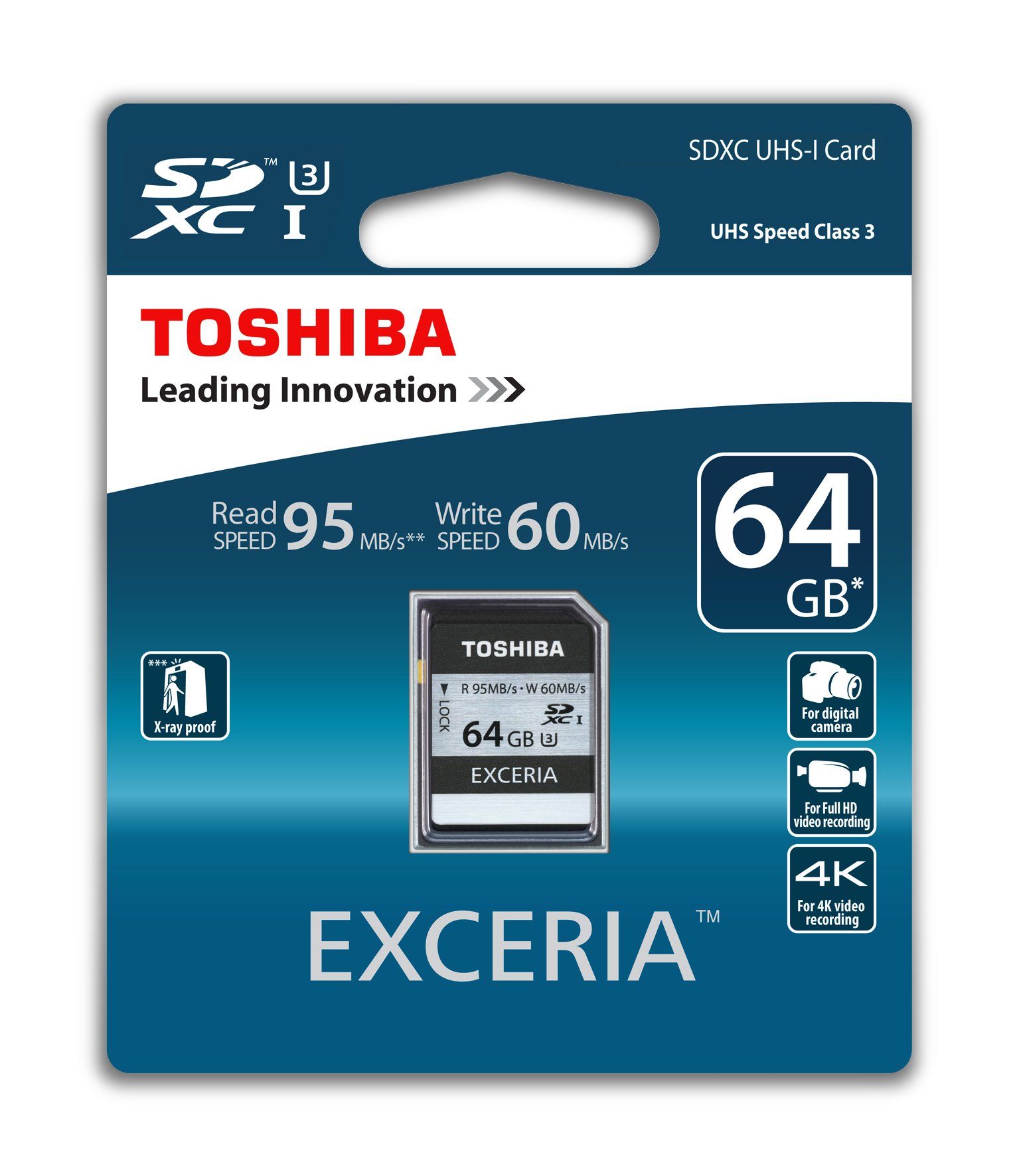 Toshiba Exceria Carte mémoire SDXC 64 Go (UHS-I, U3)