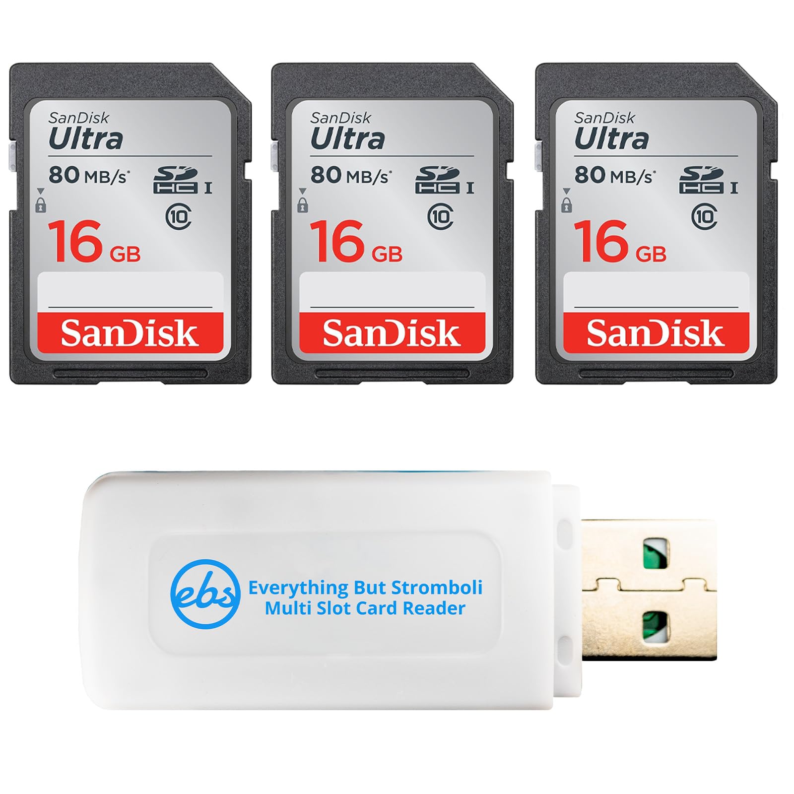 SanDisk SDSDUNC-016G-GN6IN - Tarjeta SDHC de 16 GB (3 unidades) Ultra UHS-I