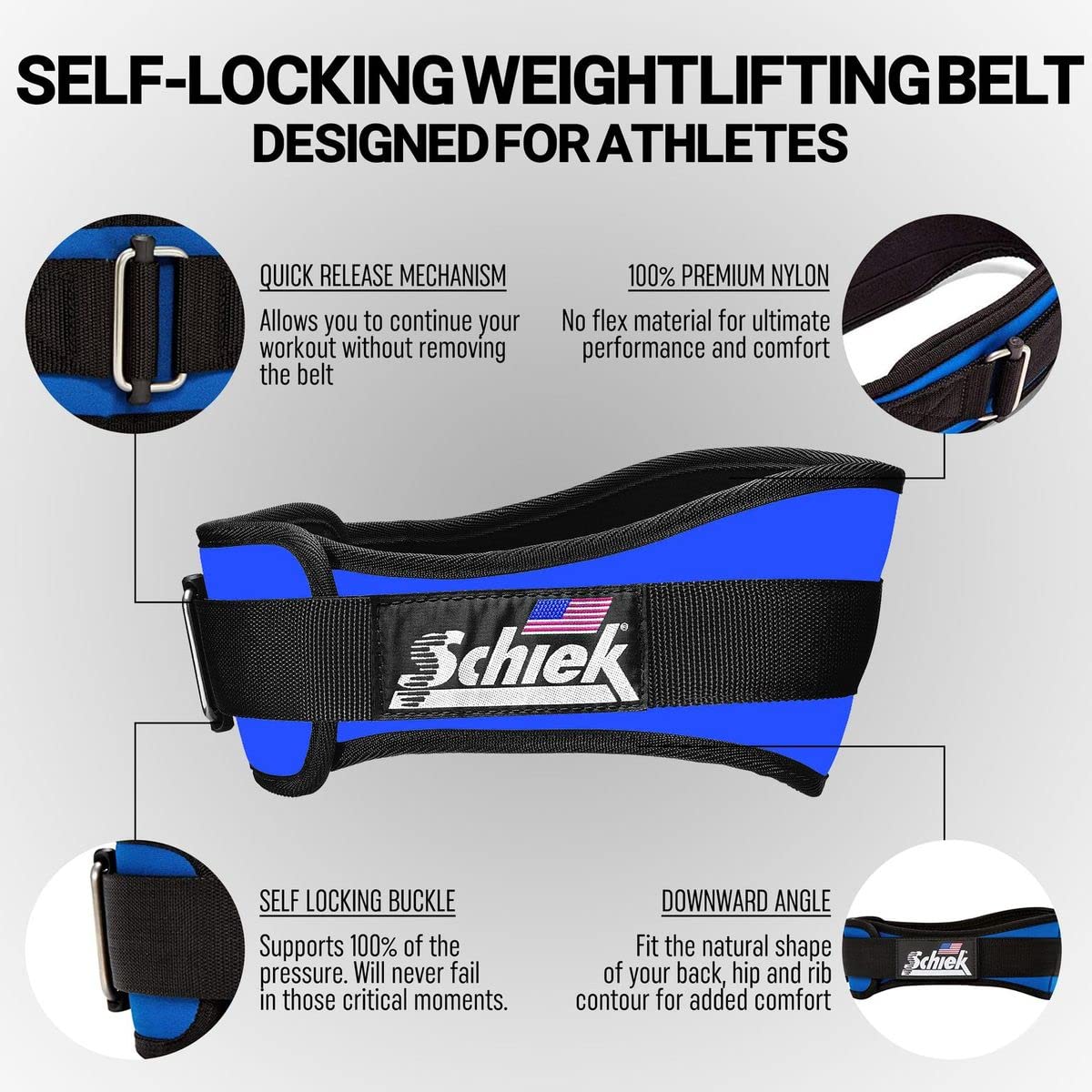美品！Schiek Workout Belt Blue Amazon.com : Schiek 2006 6