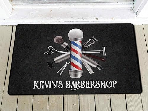 Miniatura 2 de VOTANTA Tapete de puerta de peluquero personalizado para puerta de peluquería de bienvenida, letrero de peluquería antideslizante, regalos de