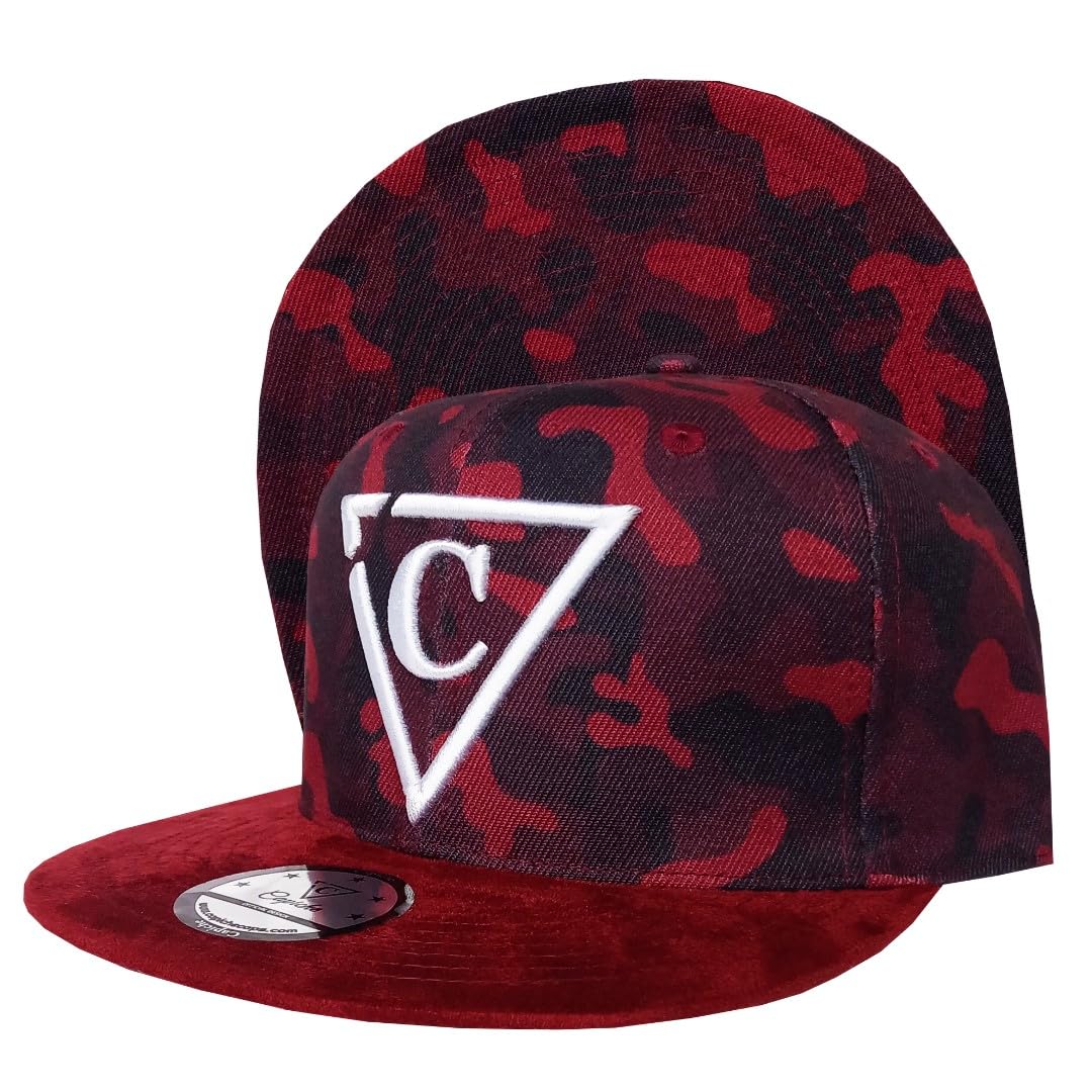 Capiche Men's [Camo] - Red Camo [99+ Variations] Red Camo Snapback Hat, Tactical Military Hat For Wo, Army Suede Bill, Combat Fashion Style