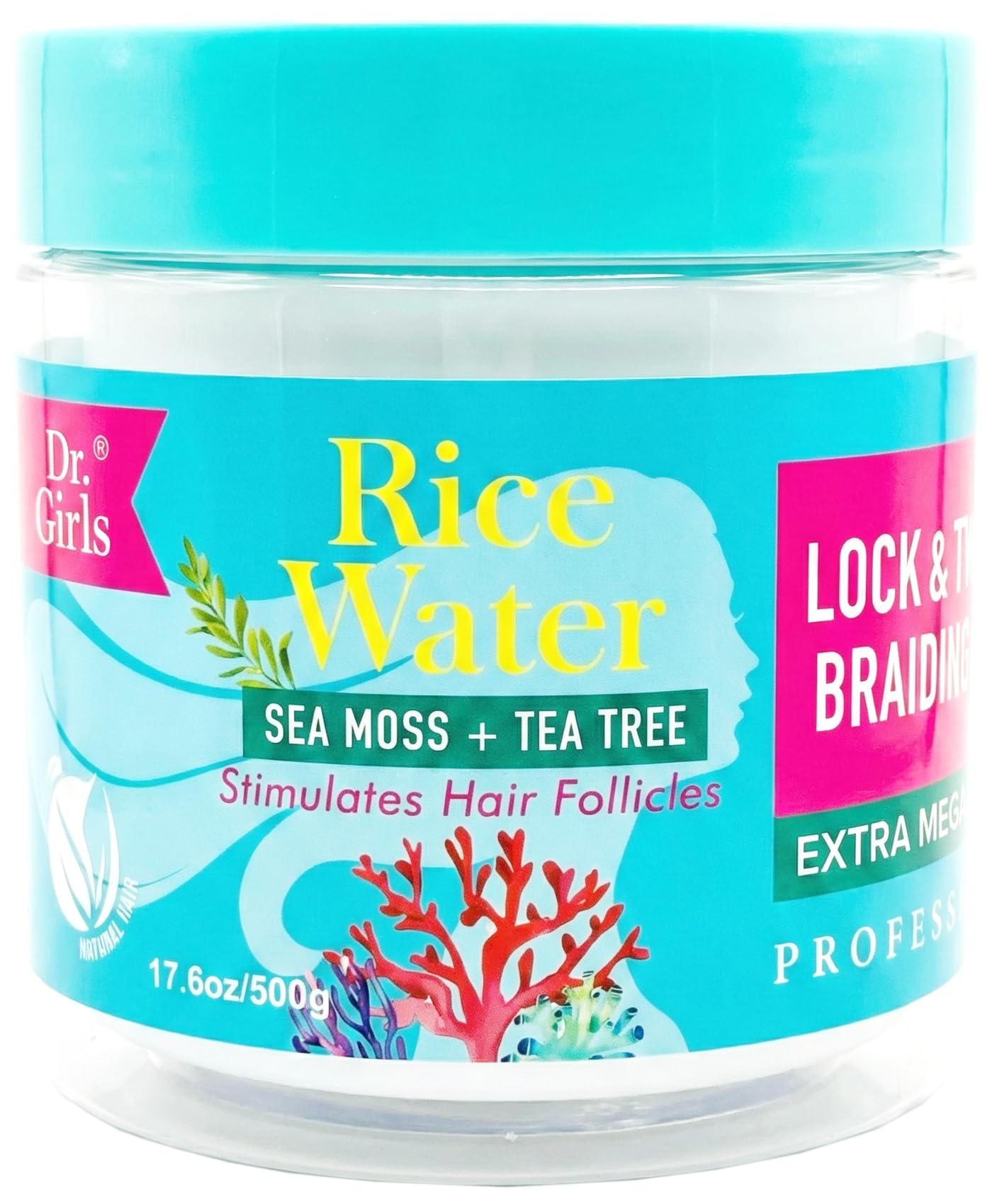 R&B Collection Dr. Girls Braiding conditioning Gel / 24 Hour Hold/Extra Mega Hold/17.6oz (Sea Moss+ Tea Tree) Sea Moss+ Tea Tree 17.6 Fl Oz (Pack of 1)