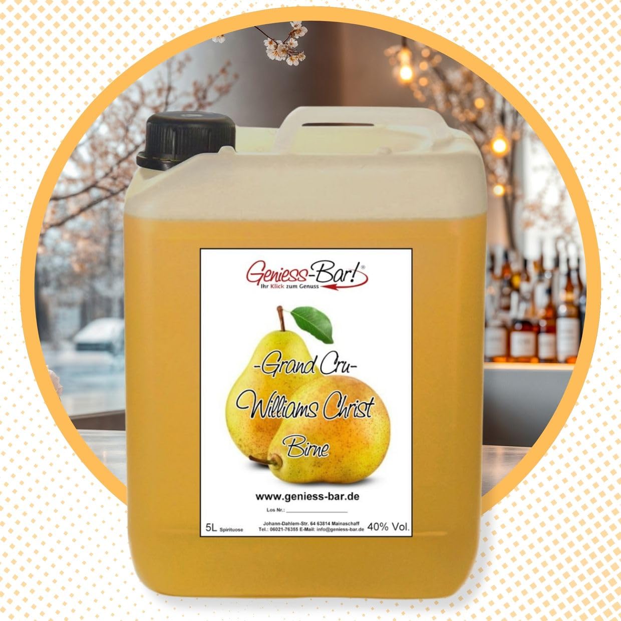 Grand Cru Williams Christ Birne 5L - mild & fruchtig Edelspirituose 40% Vol. Schnaps Birnenschnaps Birnenspirituose