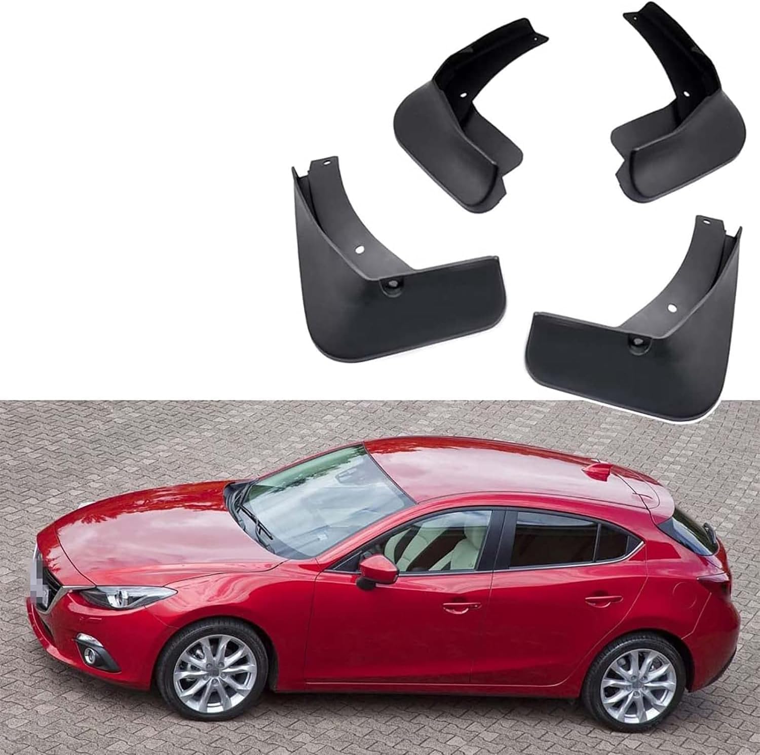 ZanLIn Car mudguard suitable for Mazda 3 Hatchback 2014-2018, Mud Flaps Splash Guards Replacement Decorative Mudguard Wheel Baffle Protection