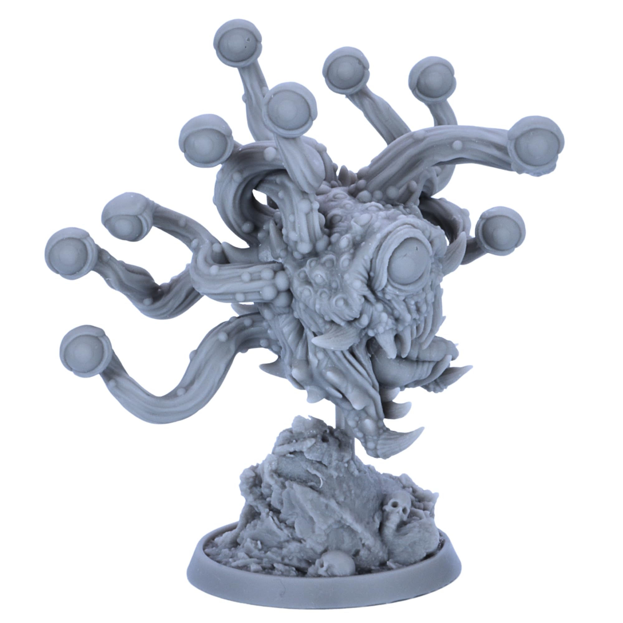 Eye Tyrant Miniature - Floating Eyeball Monster for Tabletop RPGs, Grey, 32mm Scale - Image 3