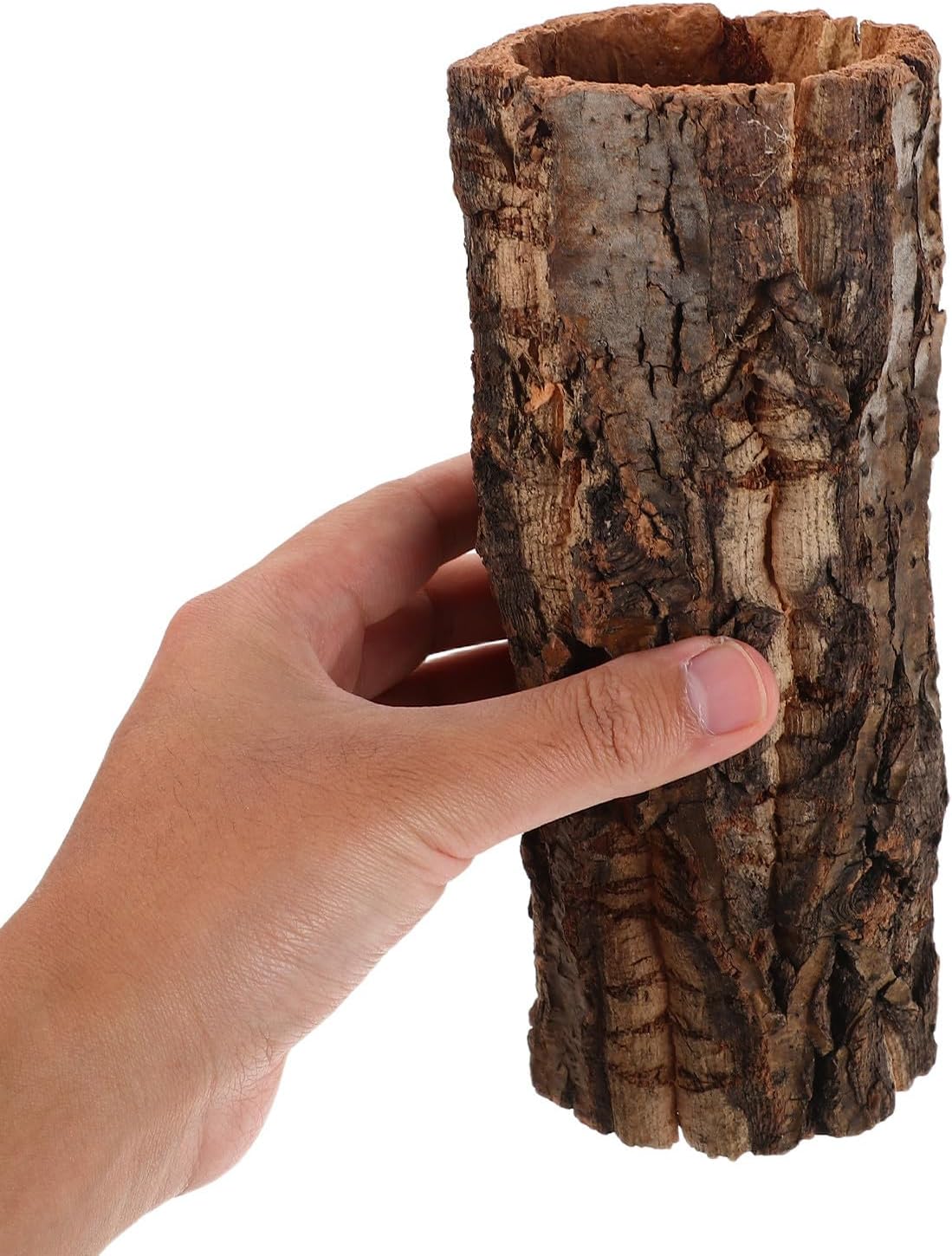 2pcs Reptile Hideout - Hollow Tree Trunk Shelter for Lizard Bearded Dragon Snake Chameleon Hermit Crab Leopard Gecko - Terrarium Habitat Decoration
