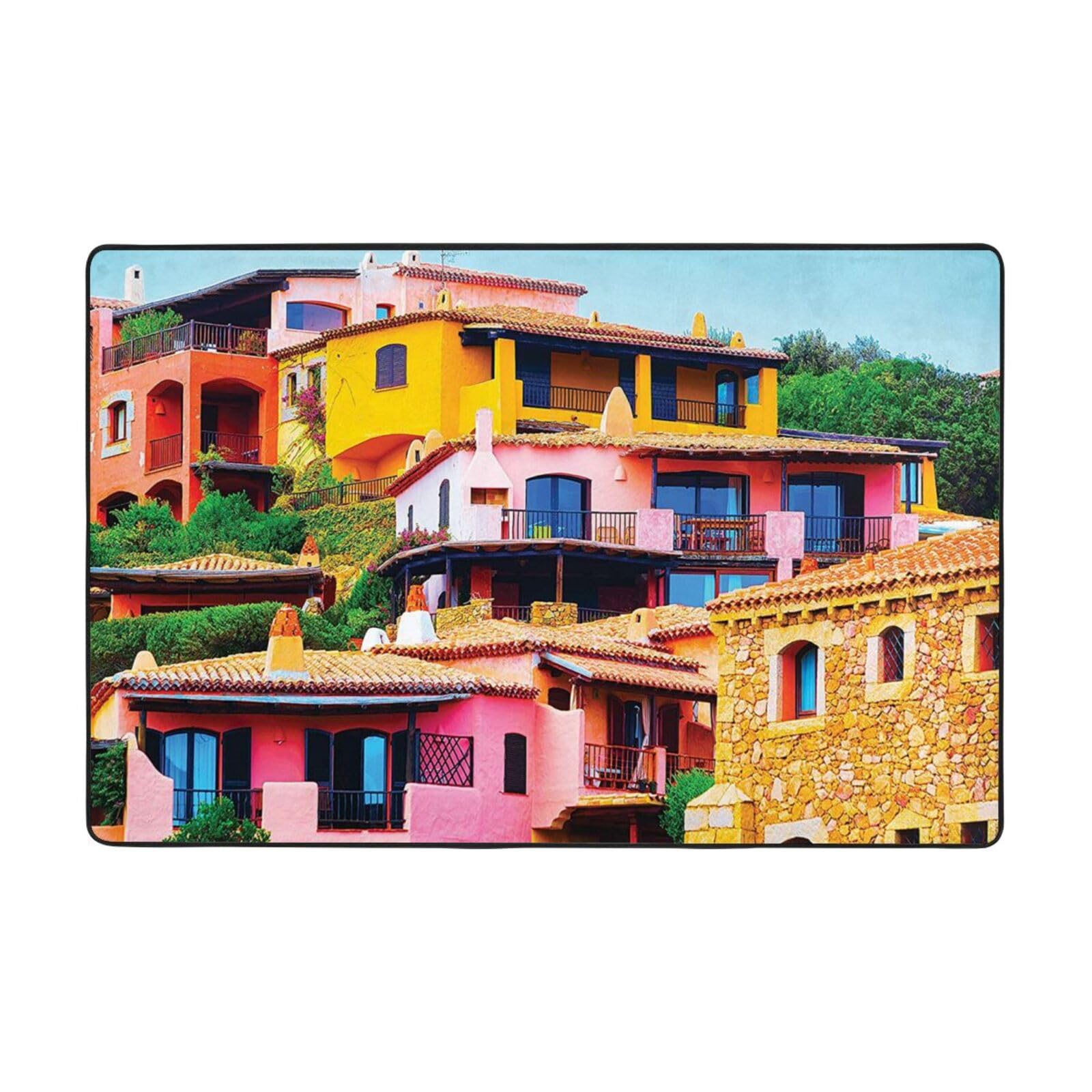 Tapis en flanelle Villas of Italy rectangulaire et antidérapant pour le salon