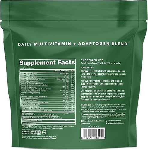 Miniatura 2 de MultiOne - Multivitamínico diario para hombres y mujeres, nutrientes esenciales y minerales para una salud óptima (60 cápsulas)