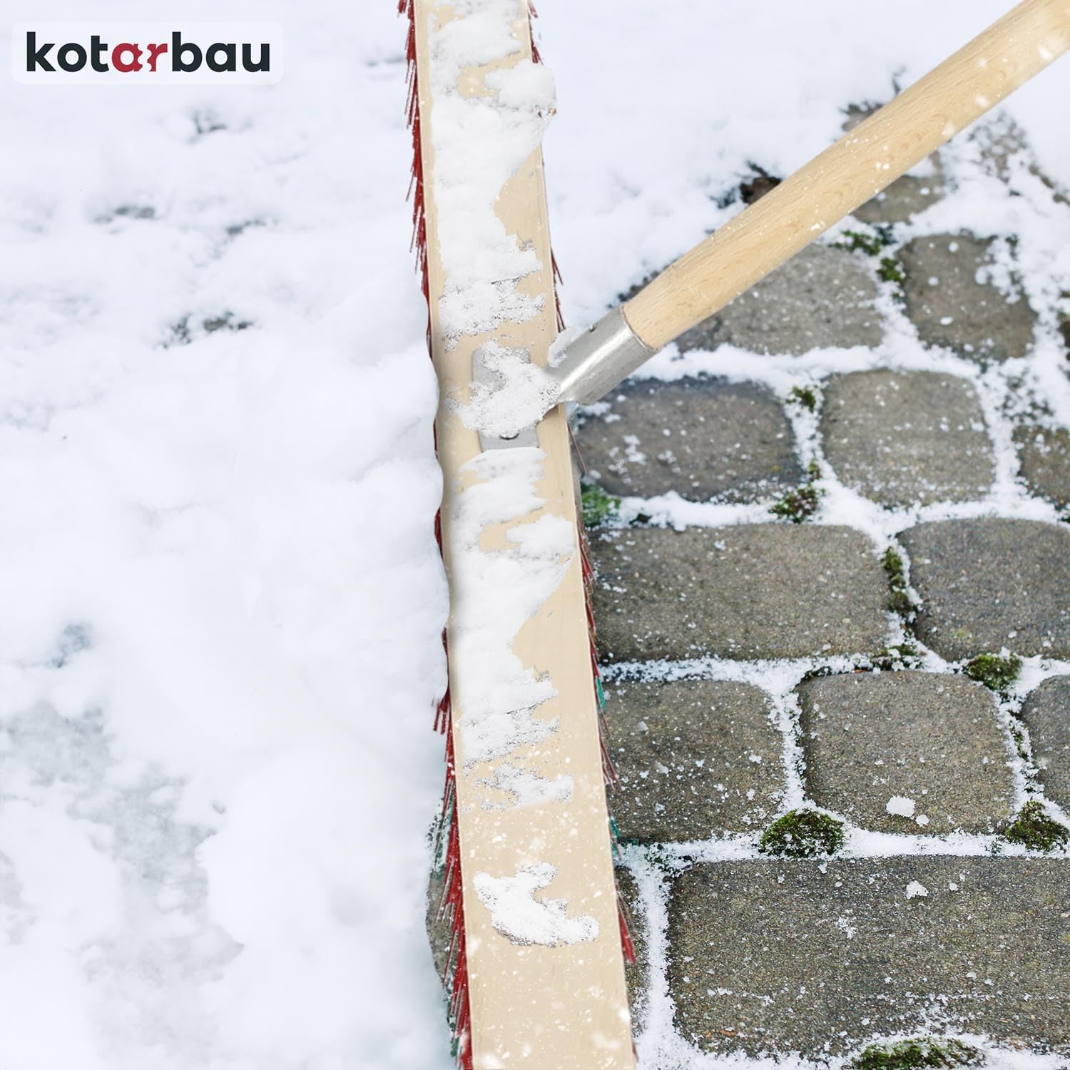 KOTARBAU® Ulicówka - 105 CM - Zamiatacz - Szczotka - Miotła Drewniana - Zmiotka - PVC - Drewniany Trzonek