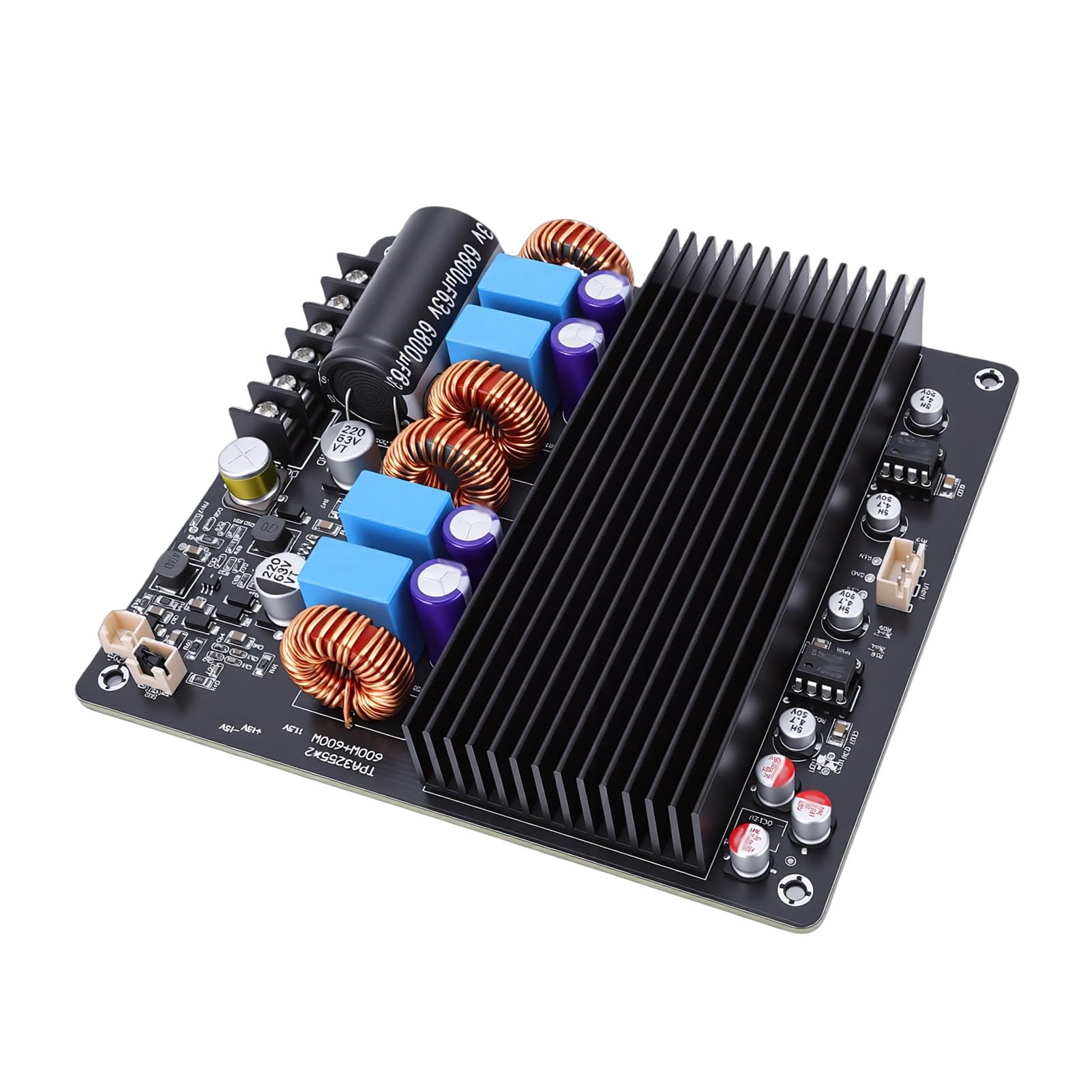 Yunseity Scheda Amplificatore TPA3255 Modulo Digitale Dual Core da 1200 W, Tecnologia MOSFET da 85 MR per Sistemi Home Theatre Che Supportano Altoparlanti da 2-16 Ohm e Uscita Stabile