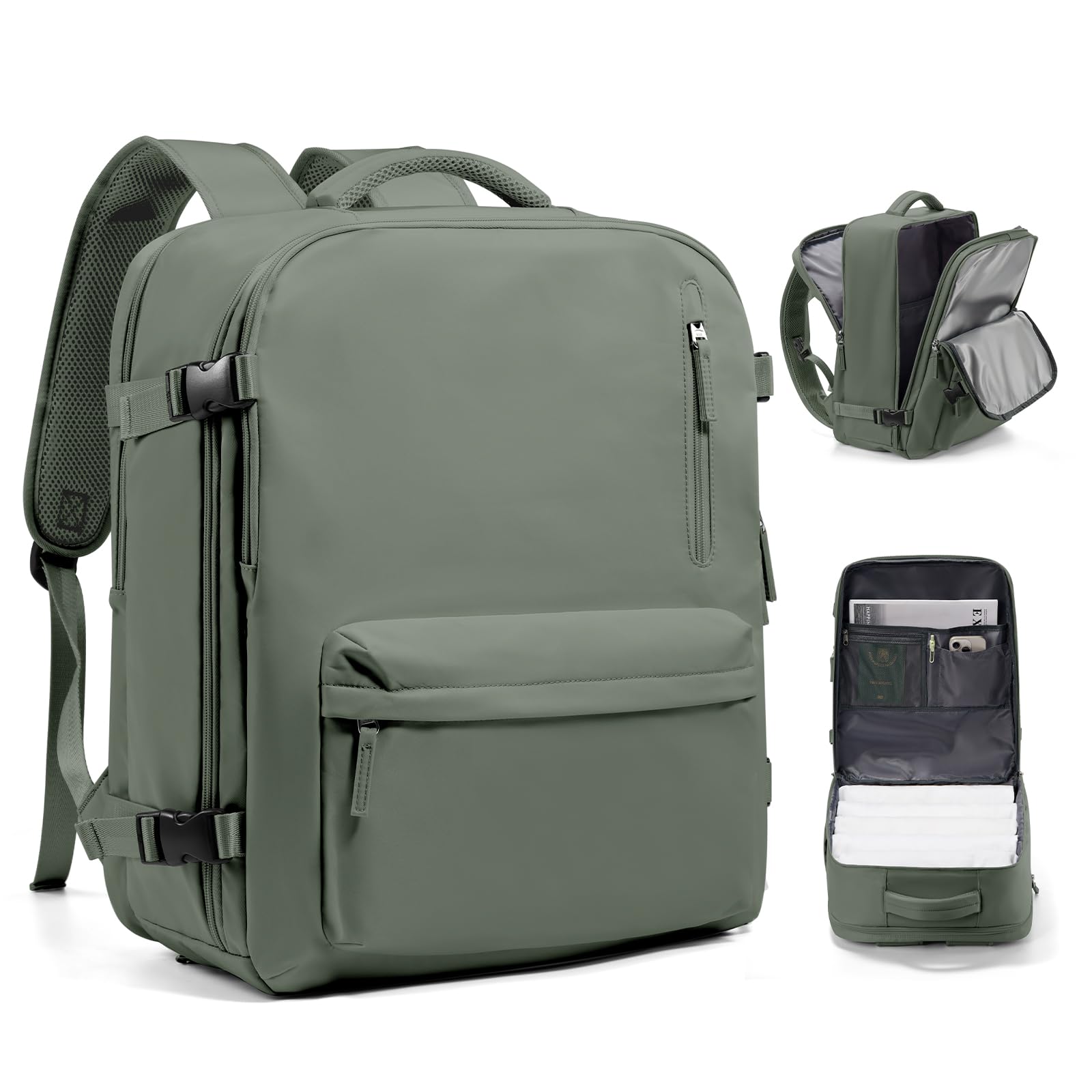 Zaino da Viaggio per Easyjet 45x36x20 Bagaglio a Mano Zaino Borse da Cabina per Easyjet Il Sedile Zaino Aereo Bagaglio a Mano Donna Borsa Cabina Viaggio Zaino Viaggio Casual Daypack,esercito verde