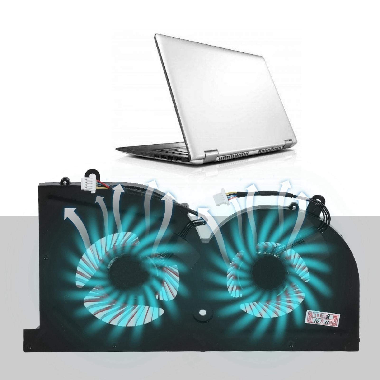 Ventola Di Raffreddamento CPU+GPU Per Laptop MSI GS63, GS73, MS-17B1 - 4 Pin, 5V, Dissipazione Rapida