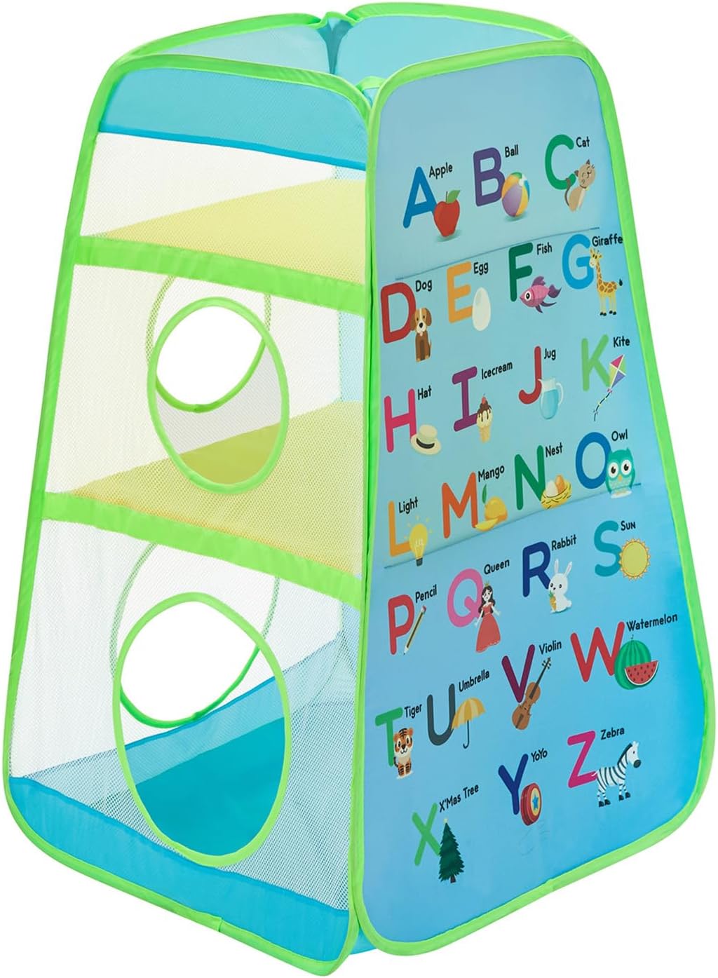 Amazon Brand - Jam & Honey Foldable Toy Storage Box for Kids | 20 x 20 x 31.5 inches | Material Polyester | Blue