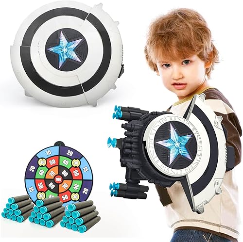Miniatura 1 de Pistola Nerf para juguete de escudo de dardos, pistola de espuma de Star Wars Capitán América, juguete de rol de superhéroe con luces, regalo