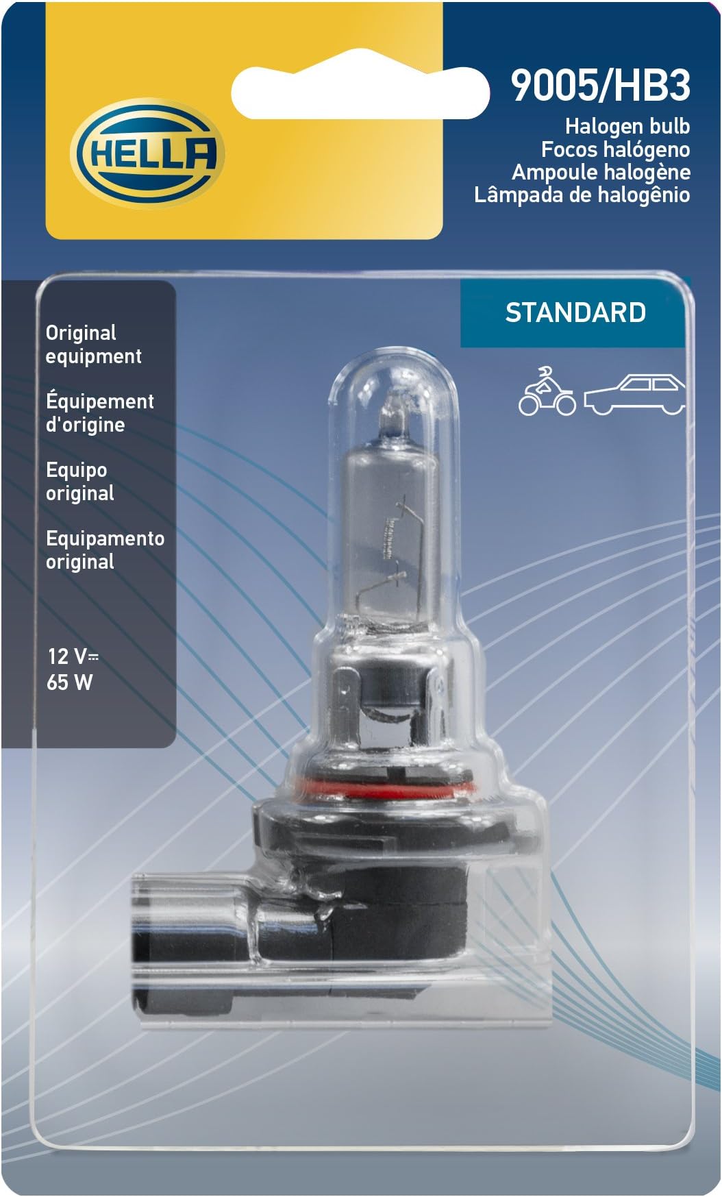 HELLA 9005SB シングルブリスター標準ハロゲン電球 12V 65W
