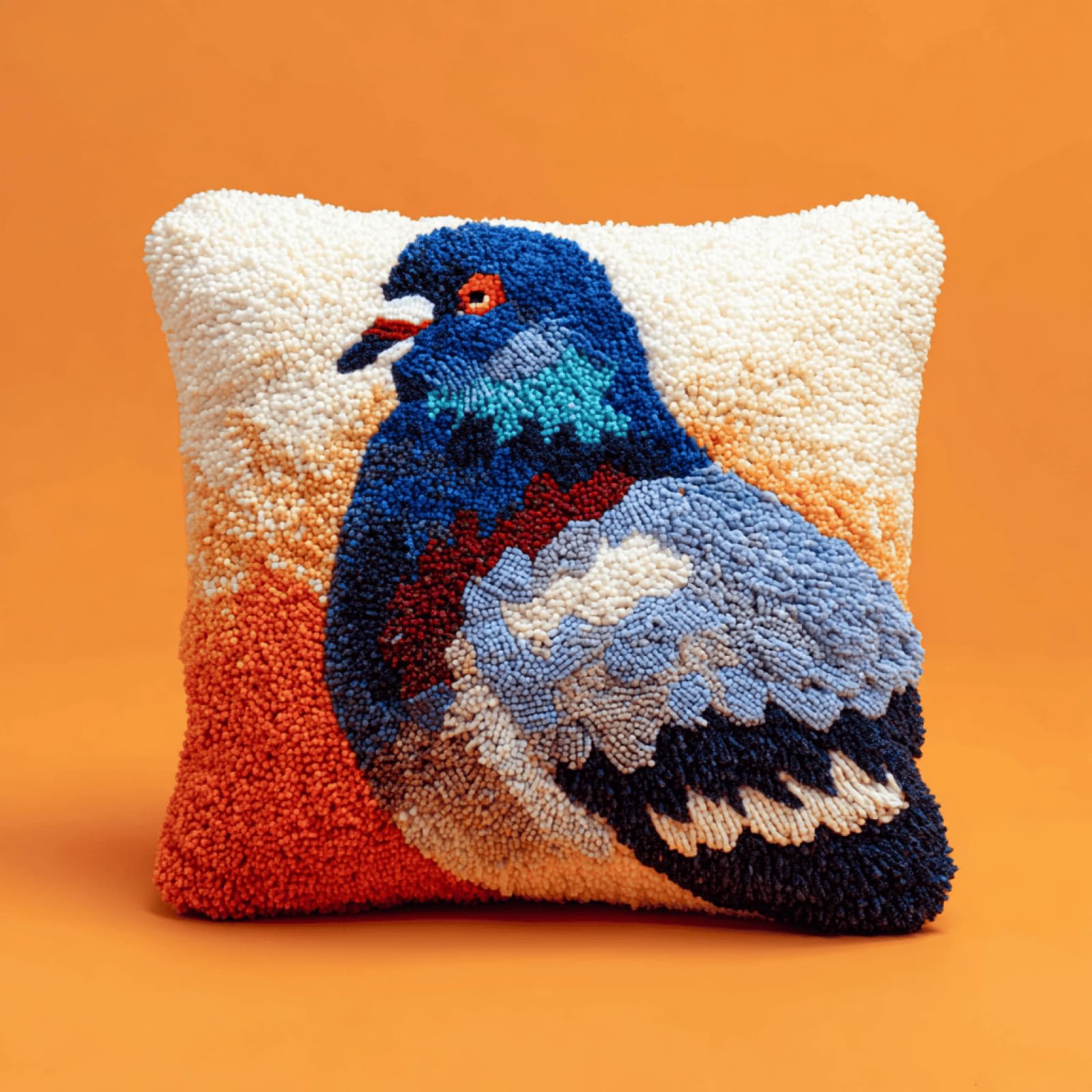 kitphoenix DIY Latch Hook Cushion Kit 43x43 cm Pigeon