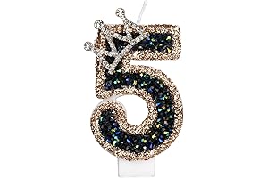 Premium Birthday Cake Candles, Numbers 0-9, Enchanting Sparkler Candles for Unforgettable Celebrations (5 Pack)