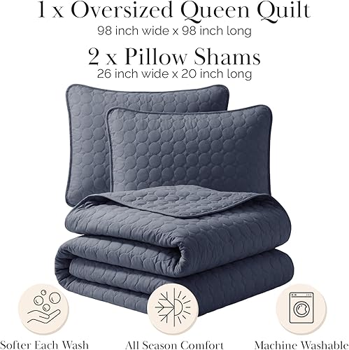 Miniatura 2 de Southshore Fine Living, Inc. Juego de ropa de cama de tamaño grande, colcha ligera tamaño Queen, juego de edredón suave de 3 piezas con dos fundas