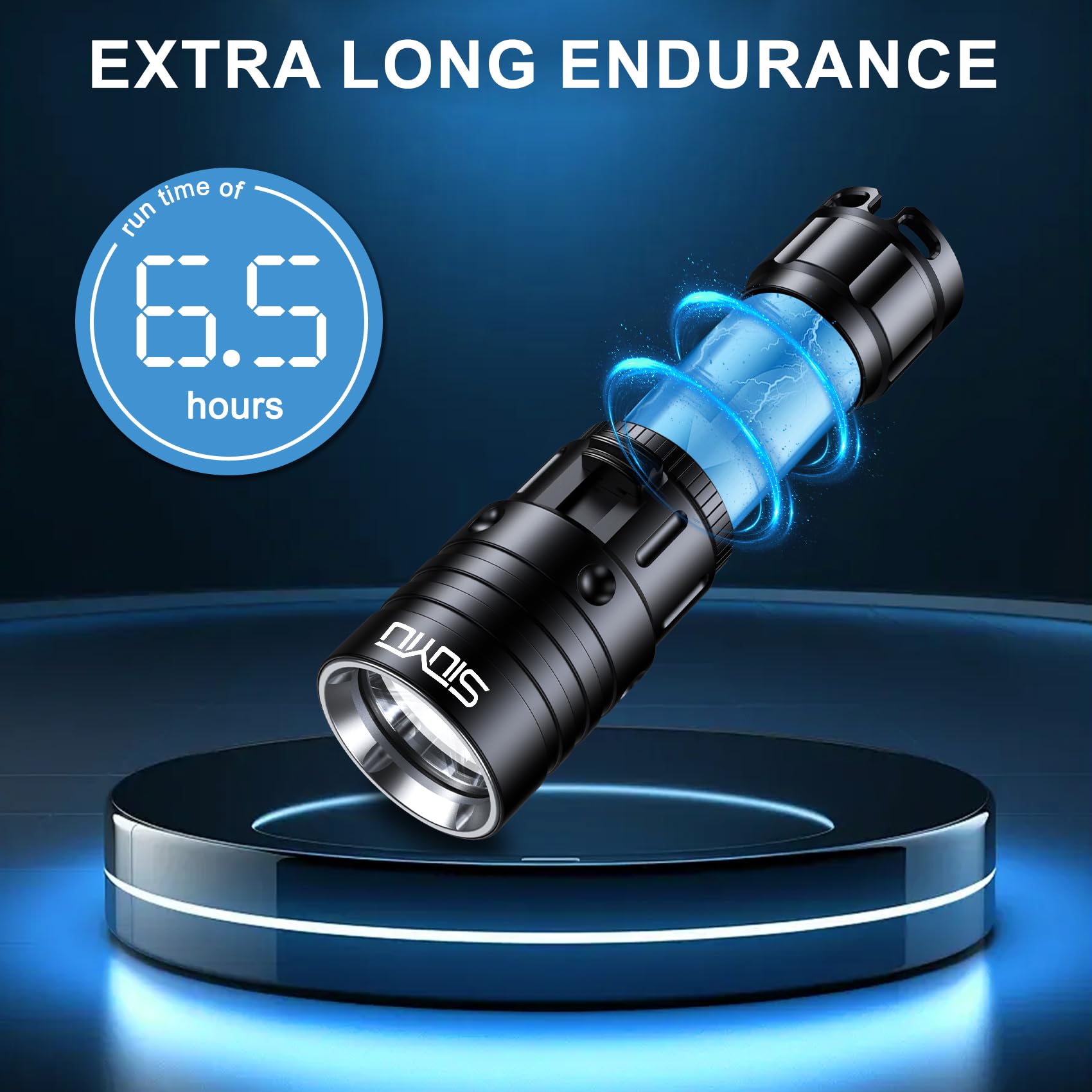 Lampe de poche professionnelle de plongée 2000 lumens - Étanche IPX8 - Chargeur USB rechargeable - En alliage d'aluminium - Pour plongée de nuit/grotte et utilisation d'urgence