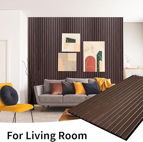 Miniatura 8 de Panel de pared de listones de madera, paneles de madera de 48 x 24 pulgadas para pared, paneles de pared insonorizados 3D, paneles acústicos grandes