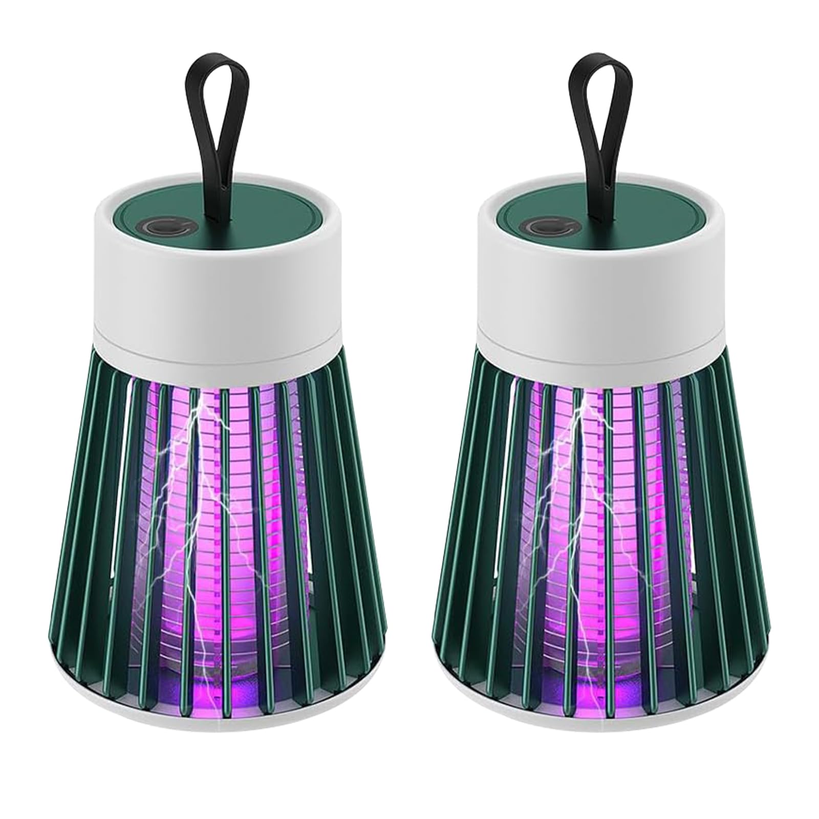 MozzGuard 360°Rechargeable Mosquito Zapper & Insect Killer with UV Lamp-USB Rechargeable Electric Fly Trap for Indoor,Outdoor,Camping & Gardens - Effective Mosquito Repellent (green+green)