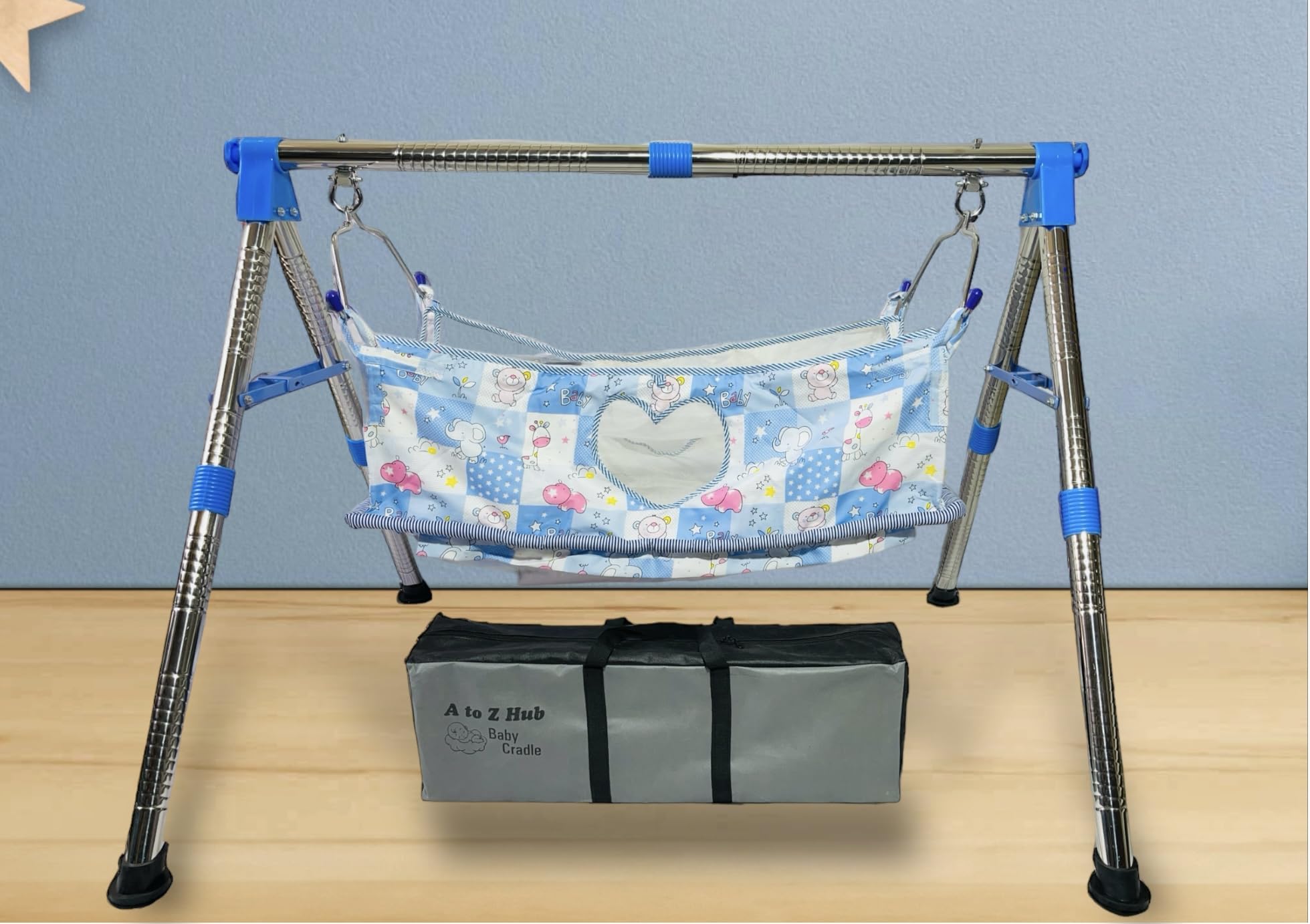 A to Z Hub Stainless Steel Foldable Baby Cradle/Ghodiyu/Baby Swing
