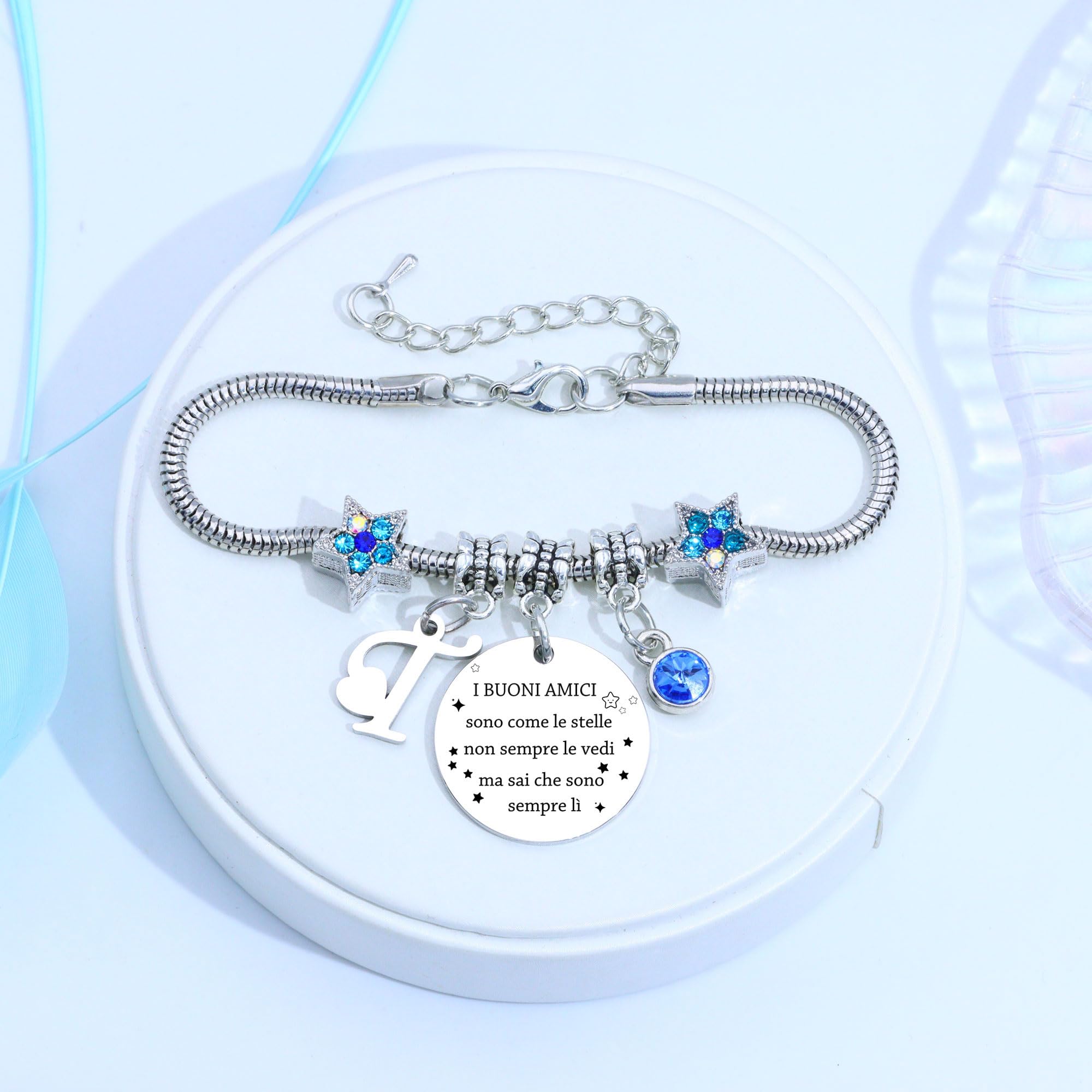 COEROW Braccialetti Delle Donne Con Lettere Iniziali-Regalo Personalizzato Per Buoni Amici,Amicizia Stella Bracciale e Ragazze Braccialetti-Nome Braccialetti Dare Sorella Collega Figlia Gioielli