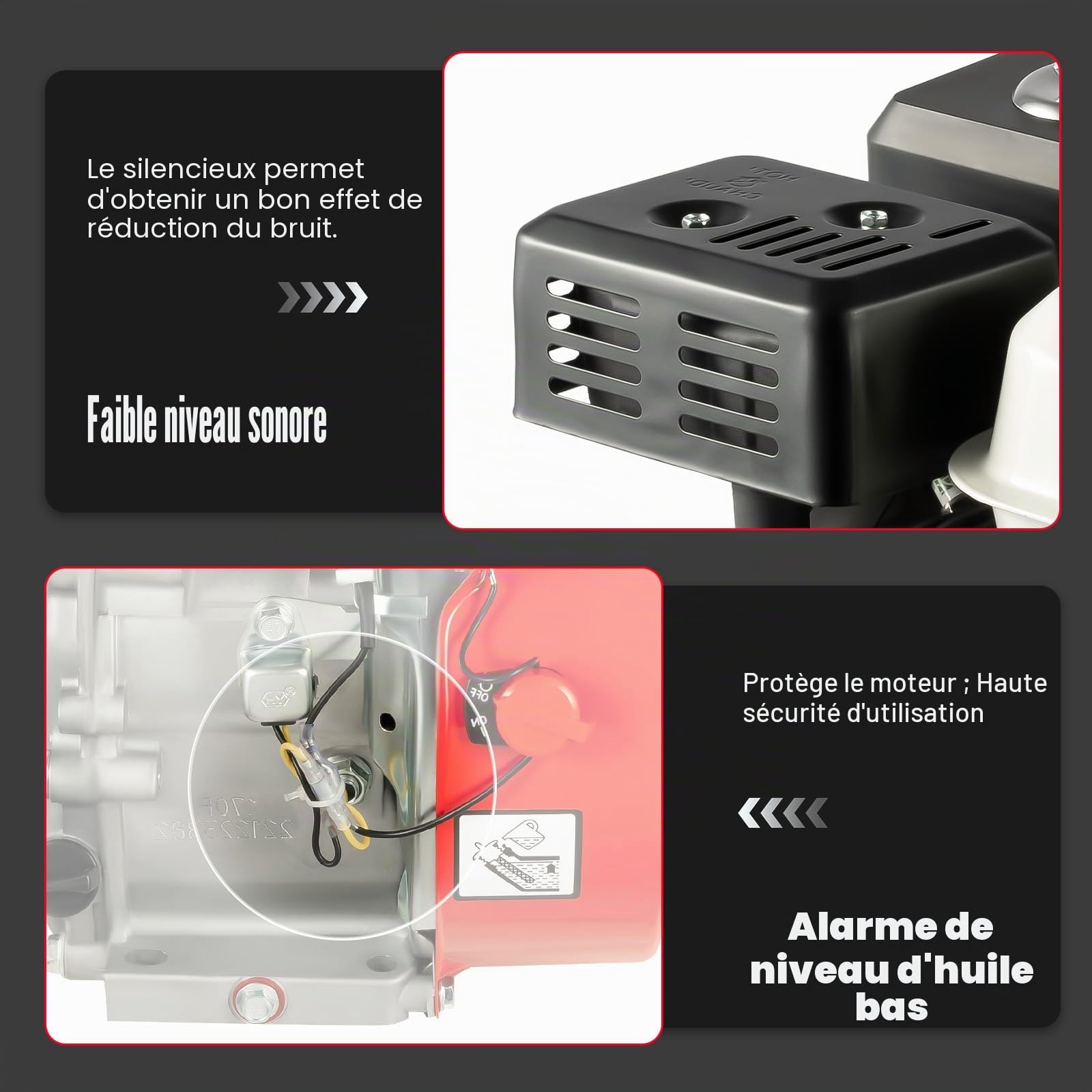Moteur à essence 4 temps 7,5 CV 212 CC avec moteur à essence 3600 tr/min pour karts, compresseurs, creuses, générateurs, nettoyeurs haute pression, bétonnières, etc