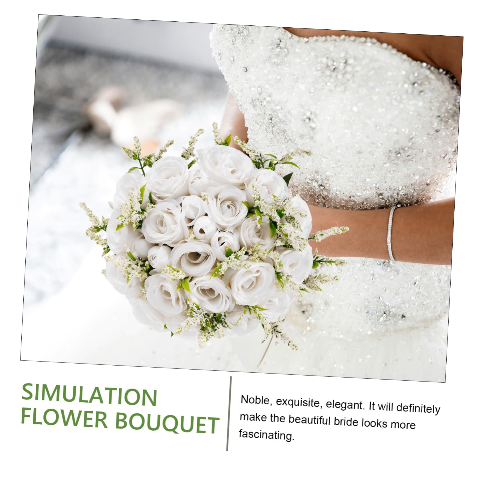 Abaodam Bouquet Di Nozze Artificiale Fiori Realistici Accessorio Per Matrimonio e Fotografia Decorazione Romantica Per Sposa Realizzato in Plastica e Seta Duraturo e Versatile
