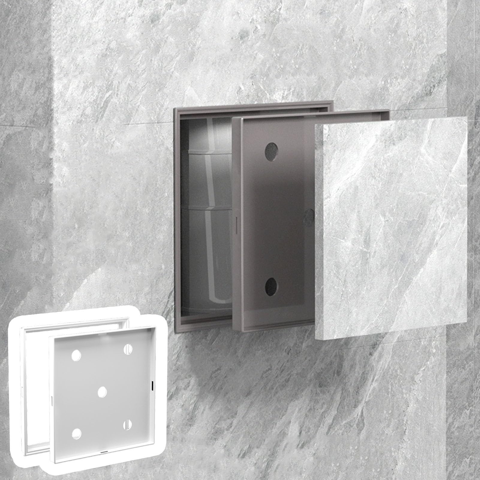 Lshtshf-Ou White Pvc Small Access Panel Tile-Embeddable Snap-On Plumbing Wiring Wall Hole Cover Plate Flush Mount Inspection Hatch(,12X12cm)