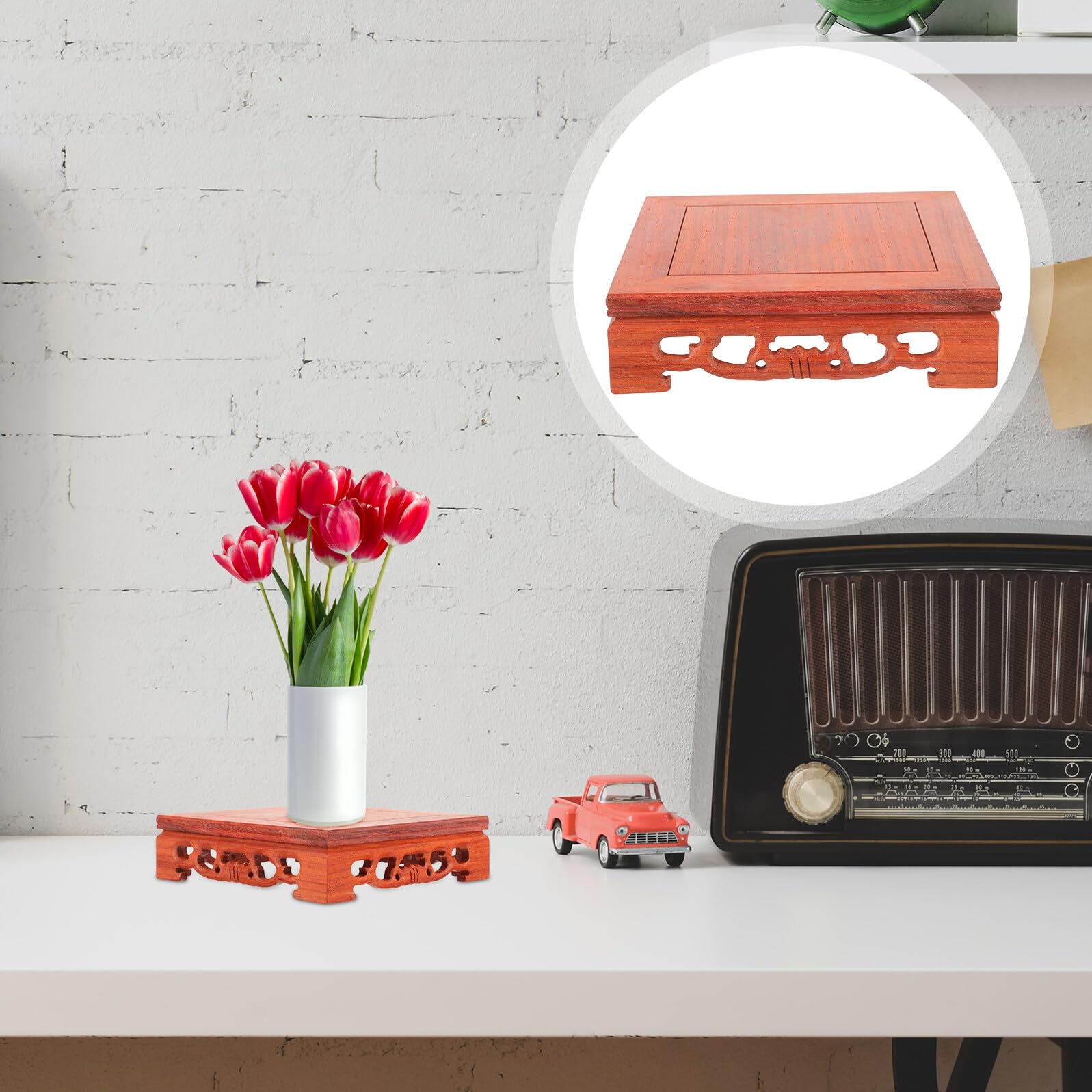 Soporte de Exhibición de Madera Retro para Objetos Pequeños