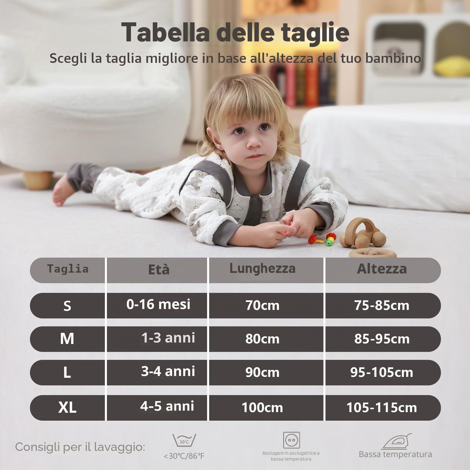 Sacco nanna con piedi bambini 2.0 Tog, Sacco nanna in cotone, per tutto l'anno con maniche rimovibili, Orso 4-5 anni