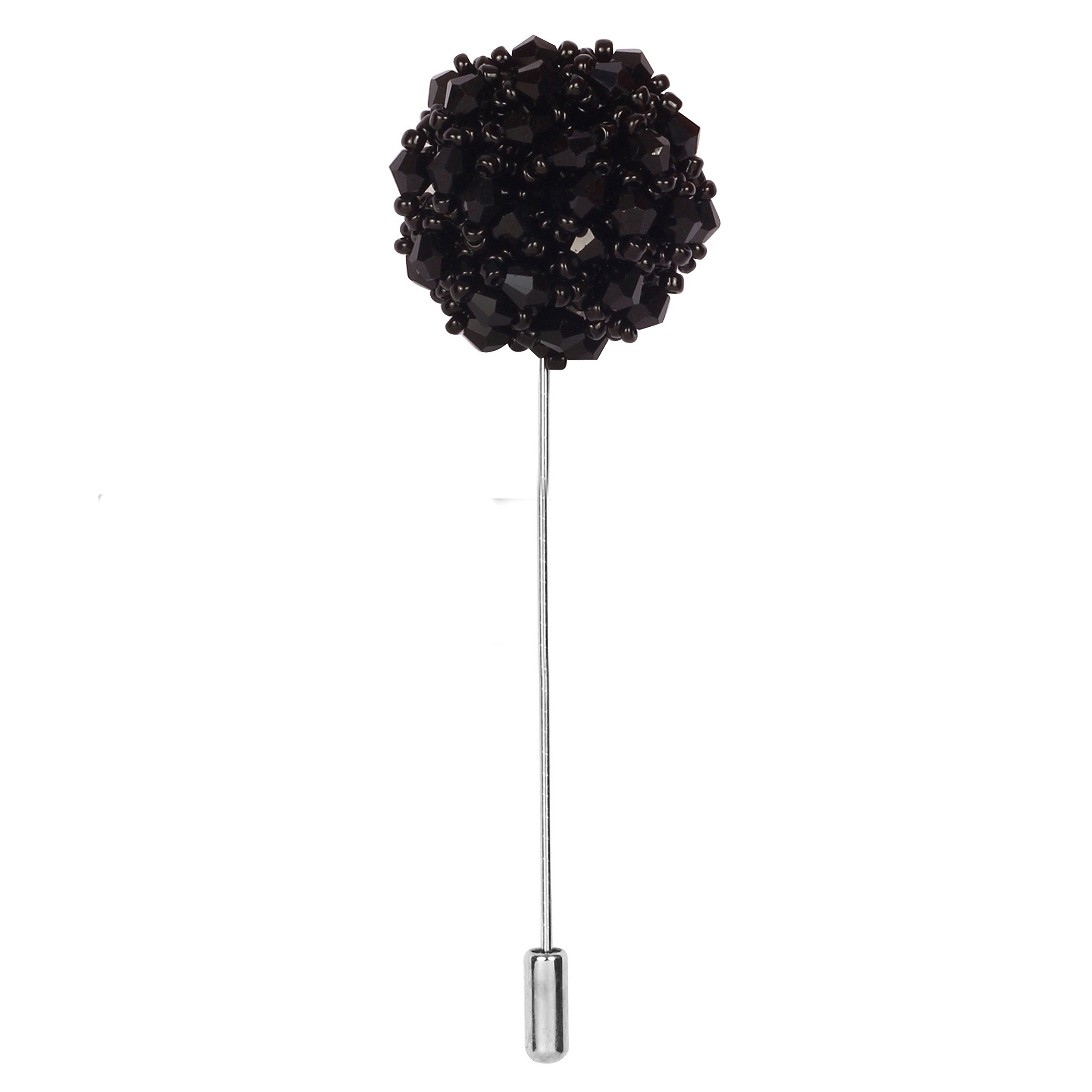 Peluche Crystal Flower - Black Colored Brooch/Lapel Pin for Men (B0786CCH26) Amazon Price History, Amazon Price Tracker