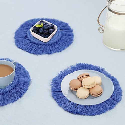 Miniatura 5 de Posavasos para bebidas absorbentes, bohemios para mesa de madera, juego de posavasos para bebidas de granja para tipos de tazas y tazas, regalo de