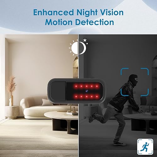 Miniatura 5 de IZNVEE Detector de cámara de banco de energía 4K con 10 luces infrarrojas ocultas de alto rendimiento integradas y 10,000 mAh, cámara de seguridad